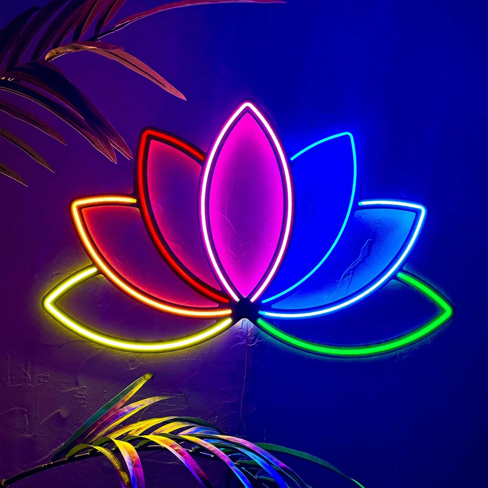 Lotus Flower - Neon Signs Neon Wall Art | SKU: NEO-106S | Available at Decojuana | Tags: neon abstract,Neon Artwork,Neon Signs,neon wall art,Neon Wall Decor