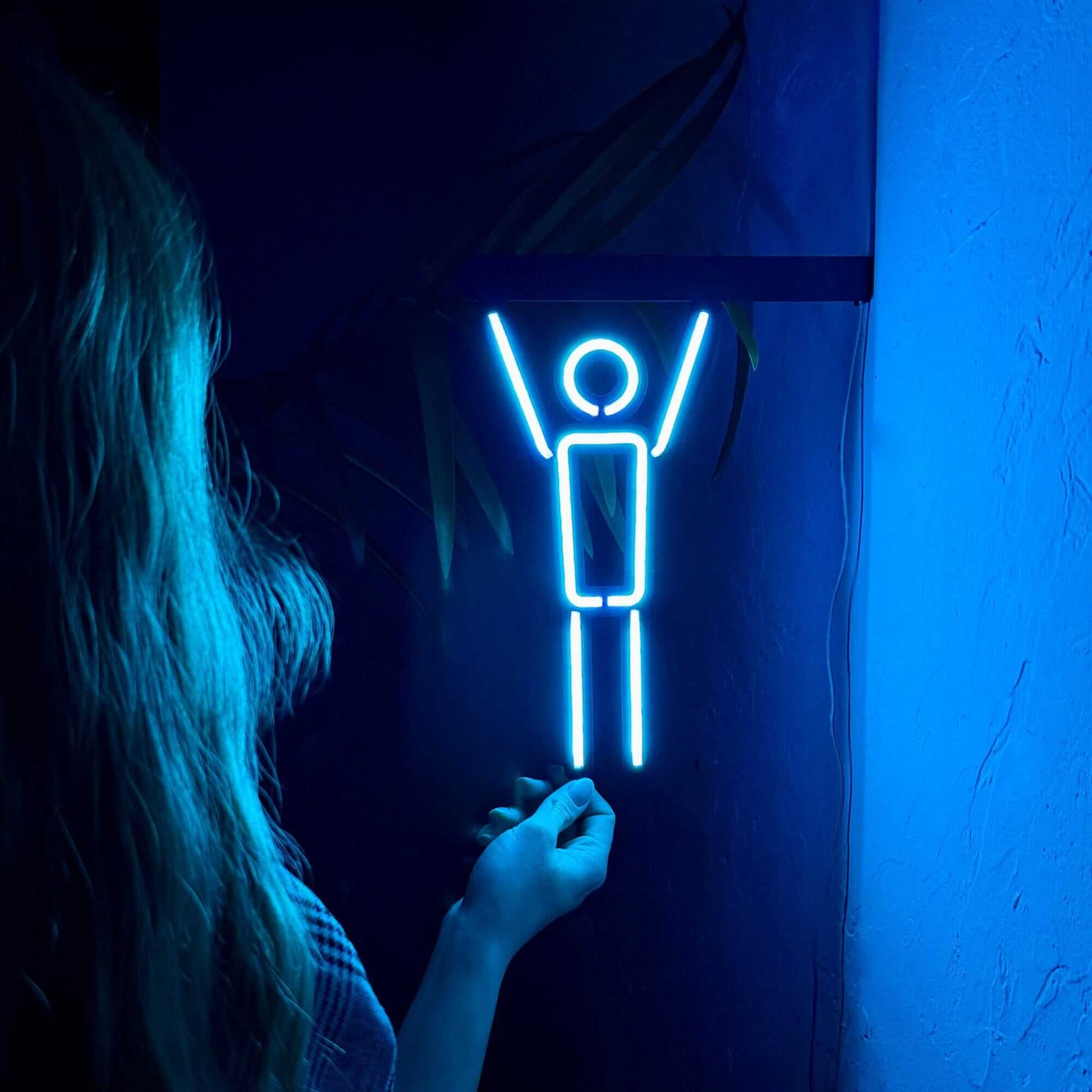 Man WC Icon - Neon Signs Neon Wall Art | SKU: NEO-109 | Available at Decojuana | Tags: metal neon wall decor,Neon Artwork,Neon Signs,neon wall art,Neon Wall Decor