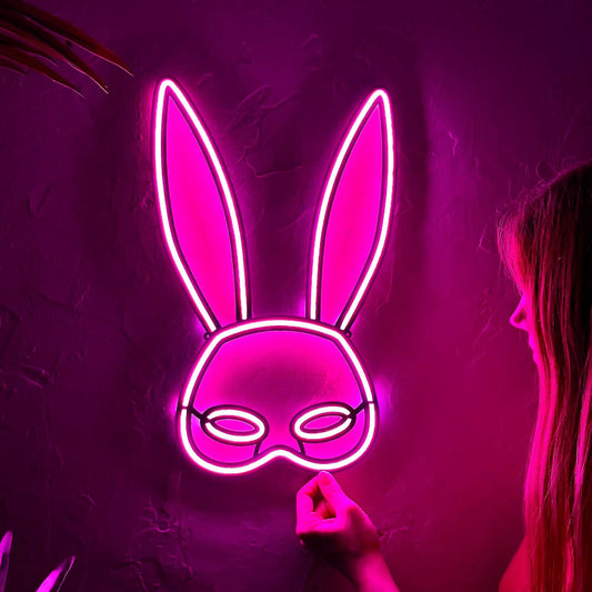 Rabbit Mask - Neon Signs Neon Wall Art | SKU: NEO-118 | Available at Decojuana | Tags: Neon Artwork,neon party wall decor,Neon Signs,neon wall art,Neon Wall Decor