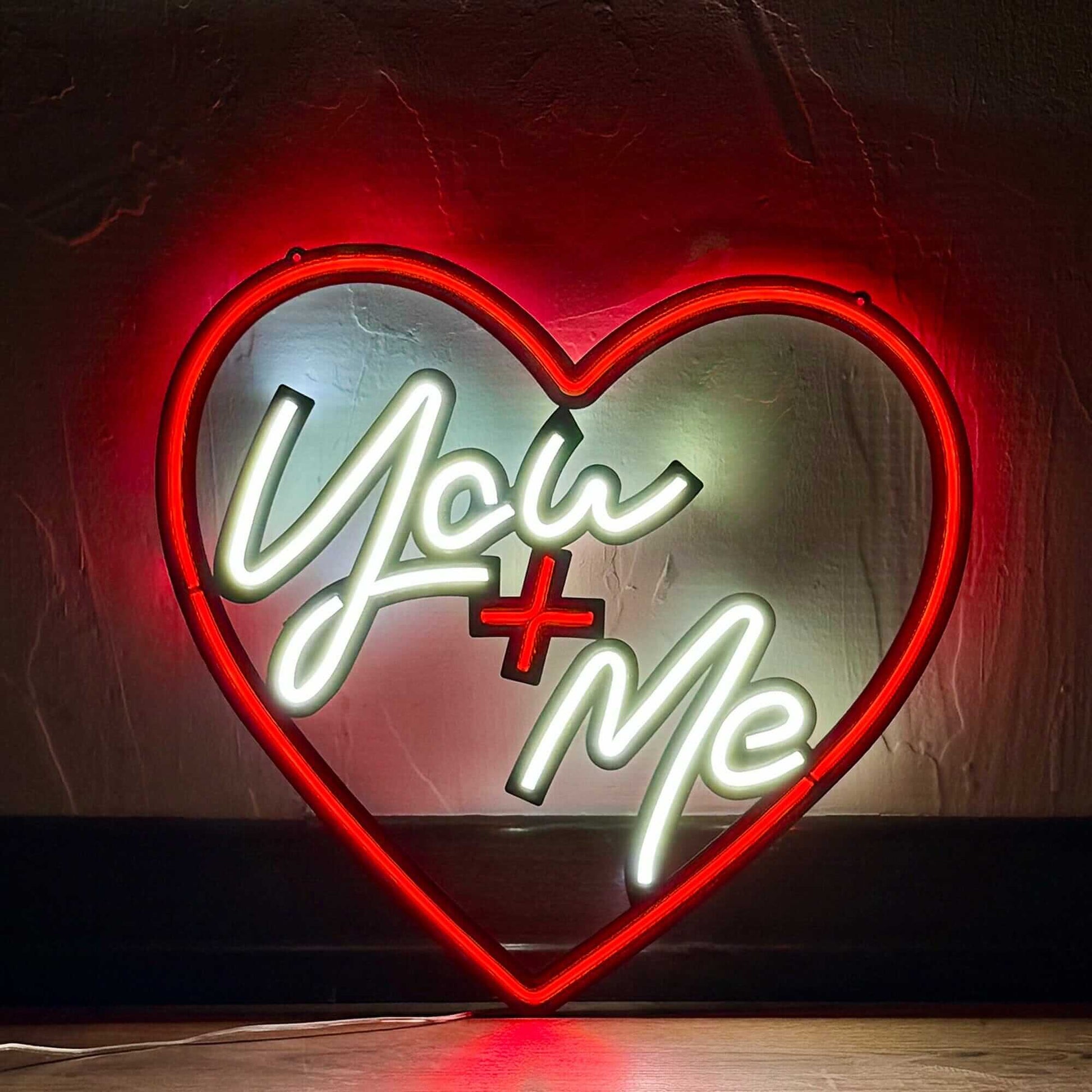 You+Me - Neon Signs Neon Wall Art | SKU: NEO-121 | Available at Decojuana | Tags: metal neon wall decor,Metal Neon Wall Letter,neon abstract,Neon Artwork,neon party wall decor,Neon Signs,neon wall art,Neon Wall Decor,Neon Wall Letter