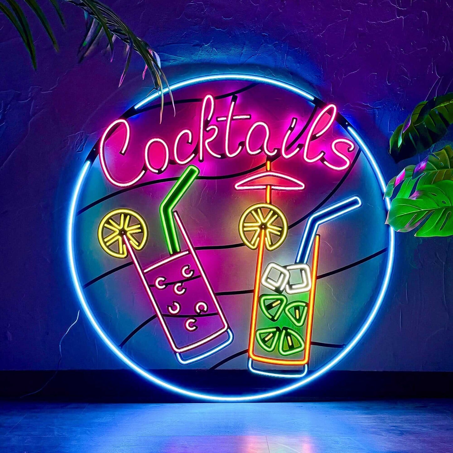 Cocktails - Neon Signs Neon Wall Art | SKU: NEO-122 | Available at Decojuana | Tags: metal neon wall decor,Metal Neon Wall Letter,Neon Artwork,neon party wall decor,Neon Signs,neon wall art,Neon Wall Decor