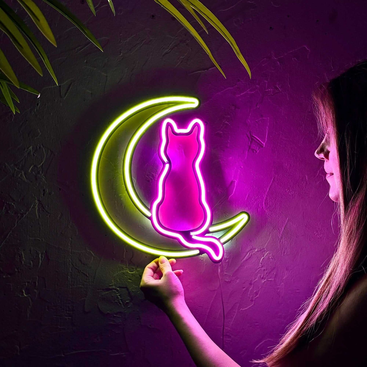 Luna - Neon Signs Neon Wall Art | SKU: NEO-123B | Available at Decojuana | Tags: metal neon wall decor,neon abstract,Neon Artwork,neon party wall decor,Neon Signs,neon wall art,Neon Wall Decor,Neon Wall Letter