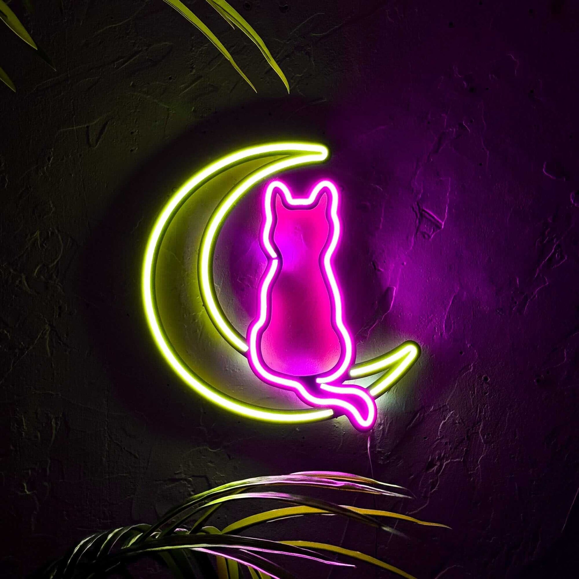 Luna - Neon Signs Neon Wall Art | SKU: NEO-123B | Available at Decojuana | Tags: metal neon wall decor,neon abstract,Neon Artwork,neon party wall decor,Neon Signs,neon wall art,Neon Wall Decor,Neon Wall Letter