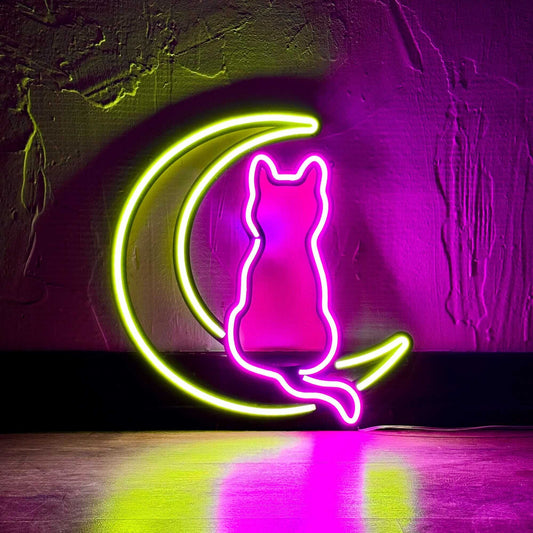 Luna - Neon Signs Neon Wall Art | SKU: NEO-123P | Available at Decojuana | Tags: metal neon wall decor,neon abstract,Neon Artwork,neon party wall decor,Neon Signs,neon wall art,Neon Wall Decor,Neon Wall Letter