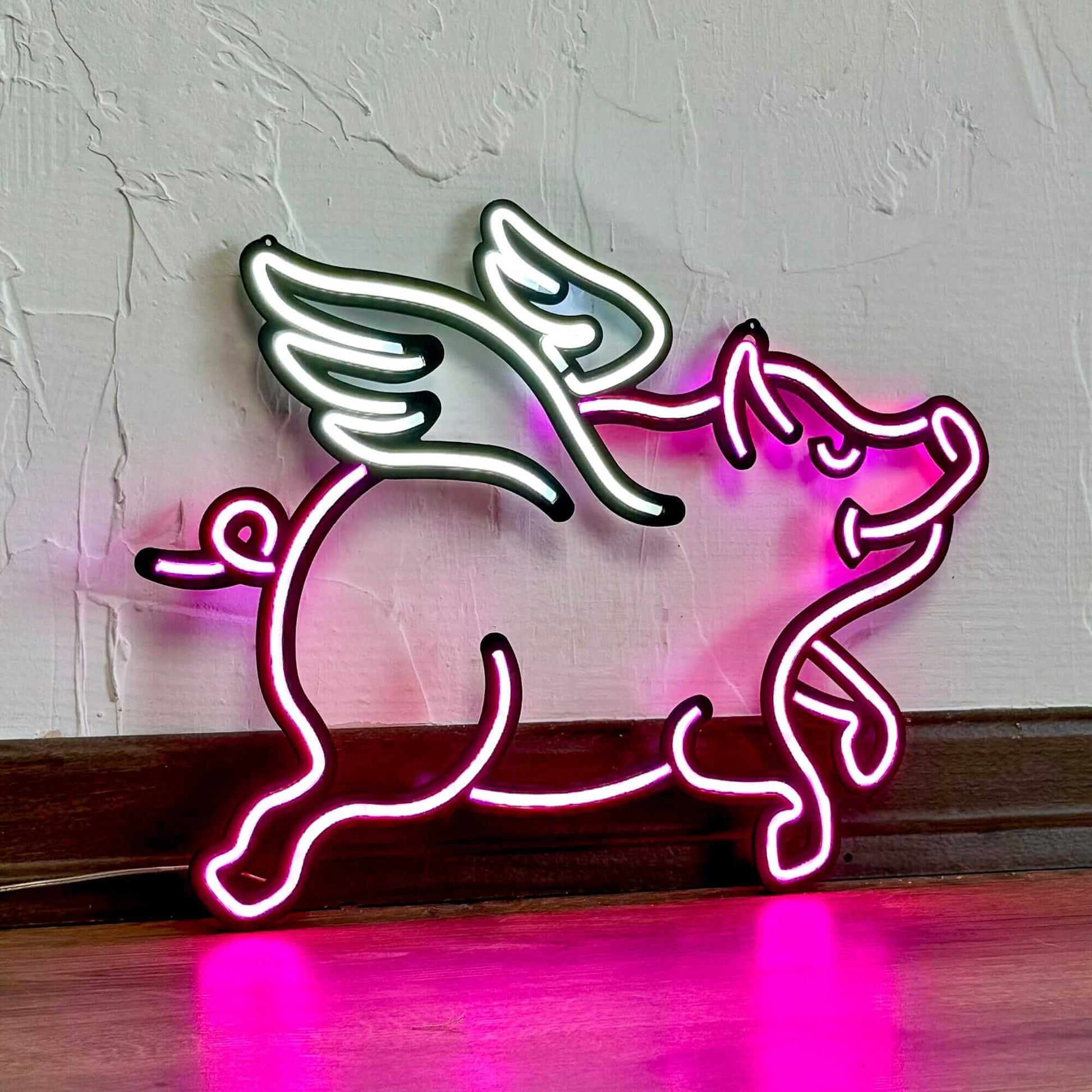 Piggy - Neon Signs Neon Wall Art | SKU: NEO-124 | Available at Decojuana | Tags: metal neon wall decor,Neon Artwork,neon party wall decor,Neon Signs,neon wall art,Neon Wall Decor