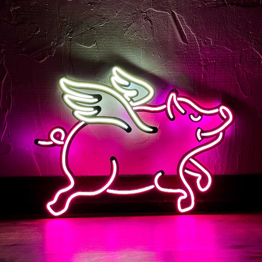 Piggy - Neon Signs Neon Wall Art | SKU: NEO-124 | Available at Decojuana | Tags: metal neon wall decor,Neon Artwork,neon party wall decor,Neon Signs,neon wall art,Neon Wall Decor