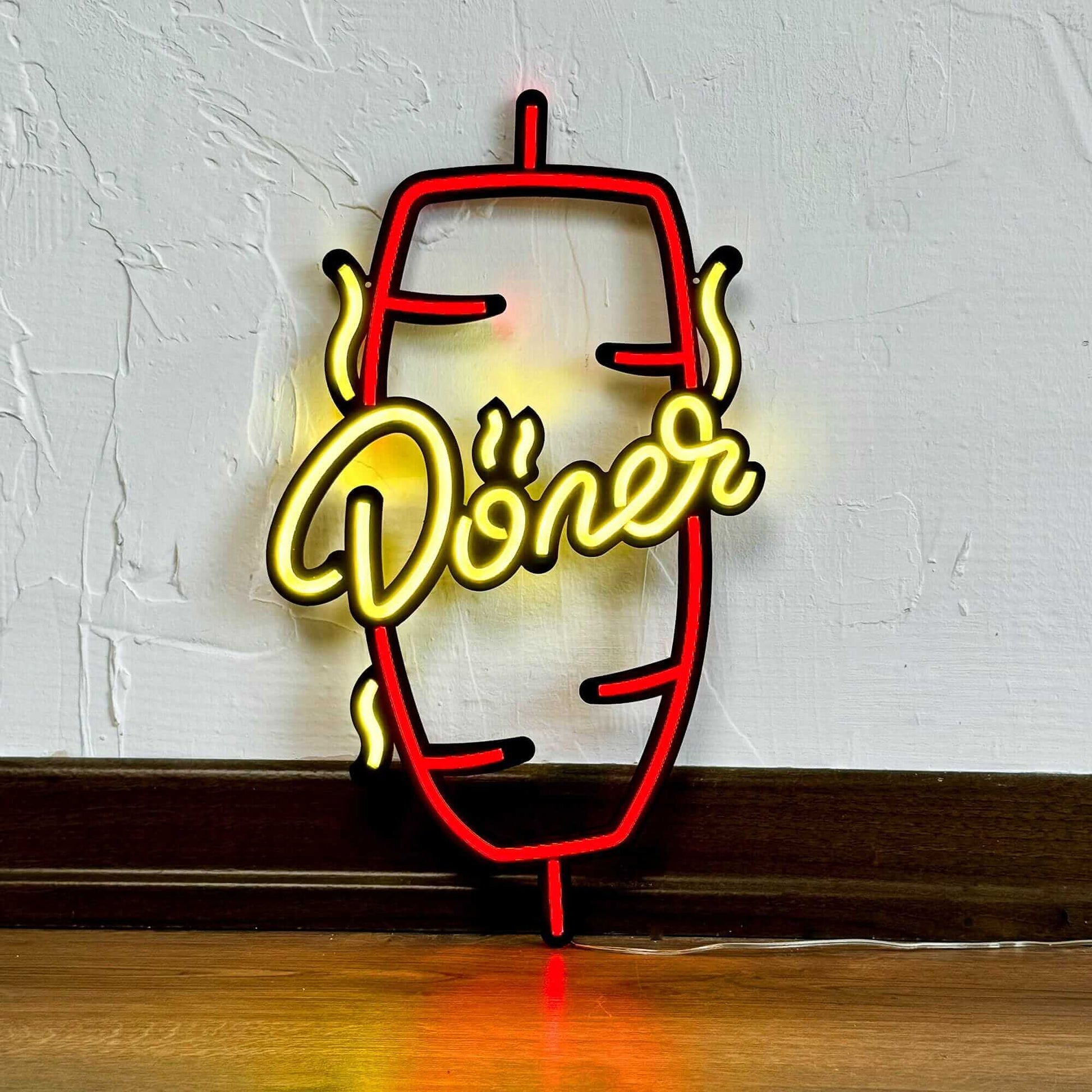 Döner 01 - Neon Signs Neon Wall Art | SKU: NEO-125 | Available at Decojuana | Tags: metal neon wall decor,Metal Neon Wall Letter,Neon Artwork,Neon Signs,neon wall art,Neon Wall Decor,Neon Wall Letter