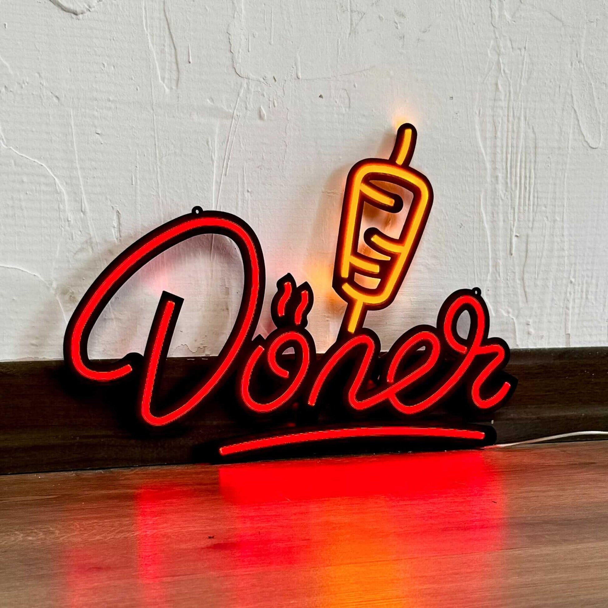 Döner 02 - Neon Signs Neon Wall Art | SKU: NEO-126 | Available at Decojuana | Tags: metal neon wall decor,Metal Neon Wall Letter,Neon Artwork,Neon Signs,neon wall art,Neon Wall Decor