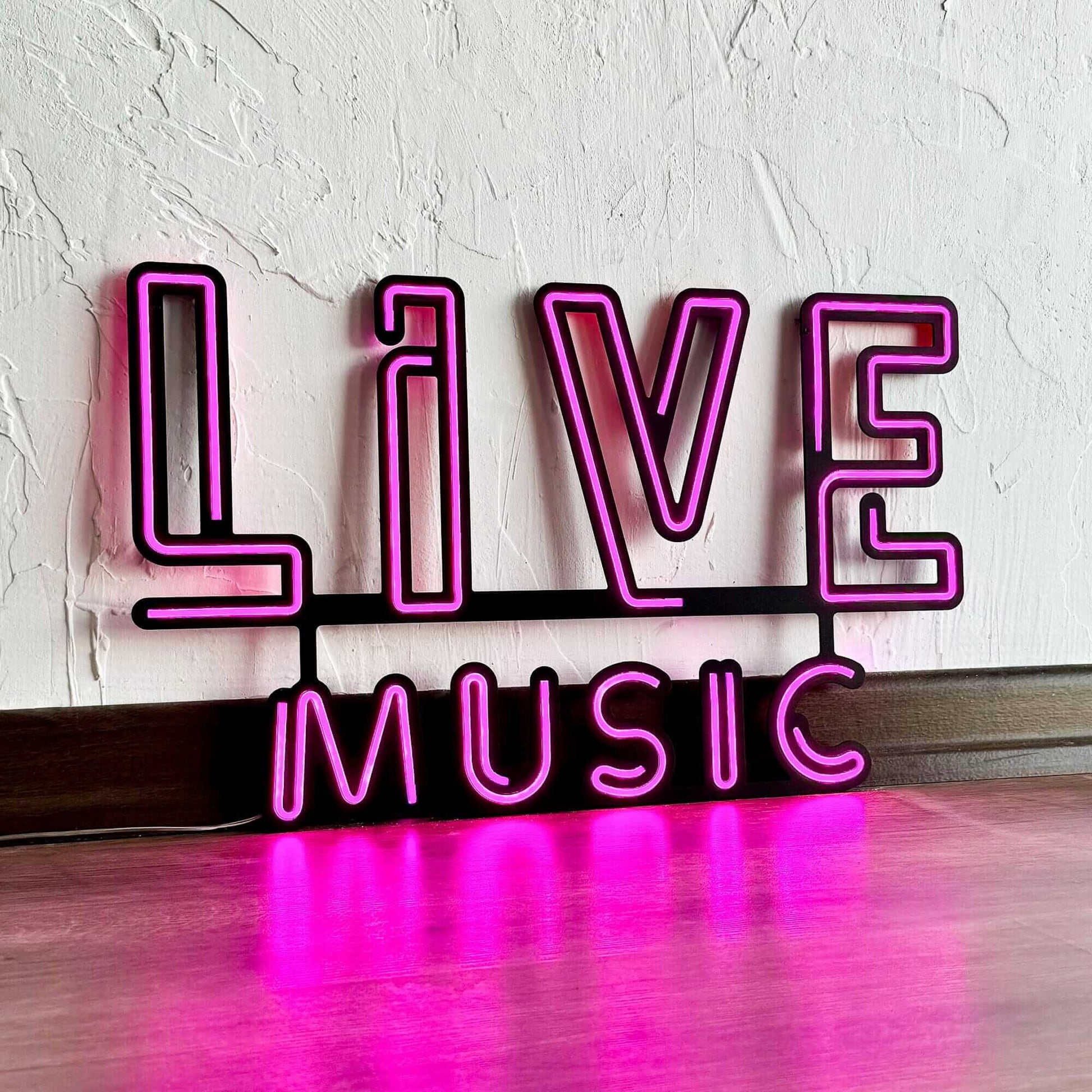 Live Music 02 - Neon Signs Neon Wall Art | SKU: NEO-128S | Available at Decojuana | Tags: metal neon wall decor,Metal Neon Wall Letter,Neon Artwork,neon party wall decor,Neon Signs,neon wall art,Neon Wall Decor,Neon Wall Letter