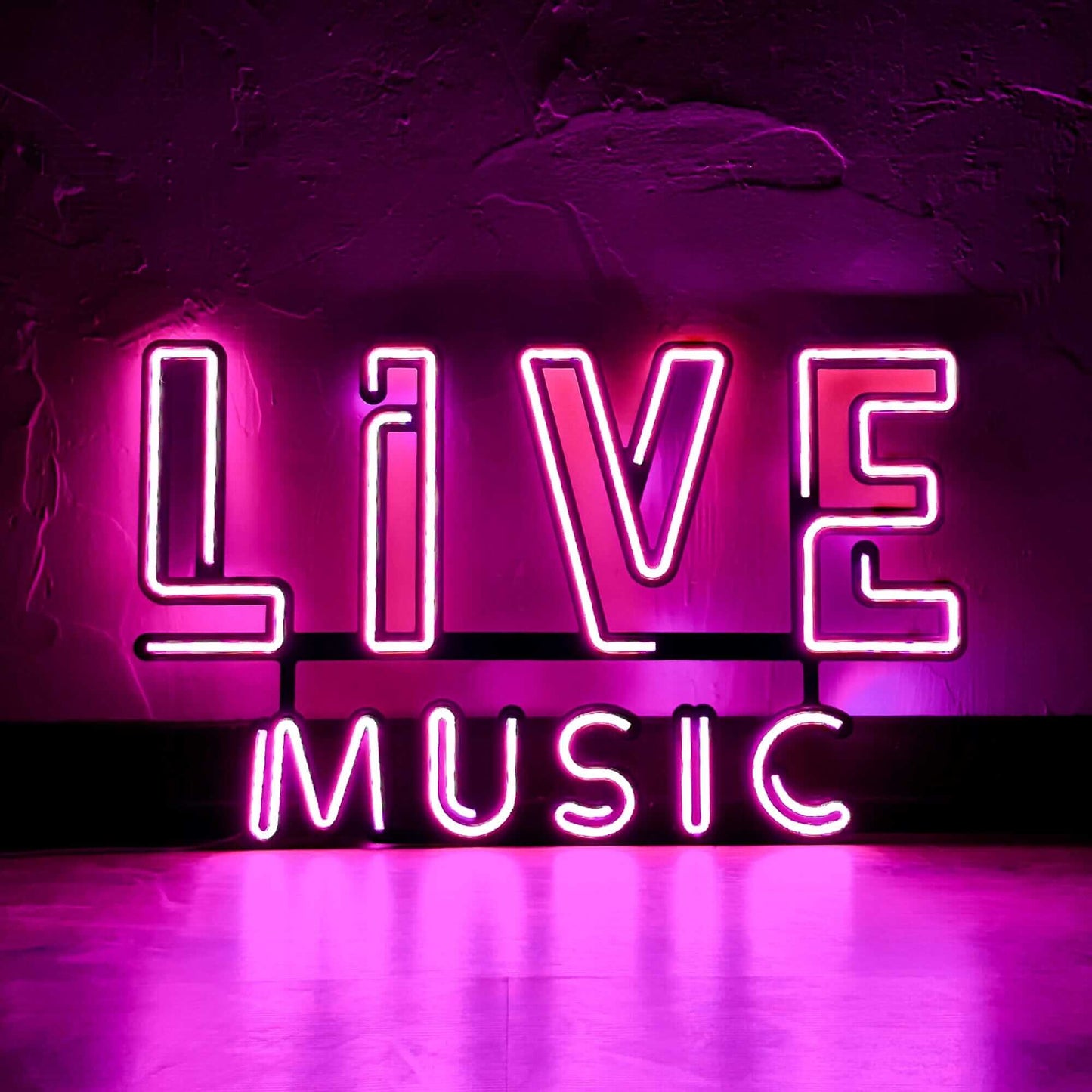 Live Music 02 - Neon Signs Neon Wall Art | SKU: NEO-128S | Available at Decojuana | Tags: metal neon wall decor,Metal Neon Wall Letter,Neon Artwork,neon party wall decor,Neon Signs,neon wall art,Neon Wall Decor,Neon Wall Letter