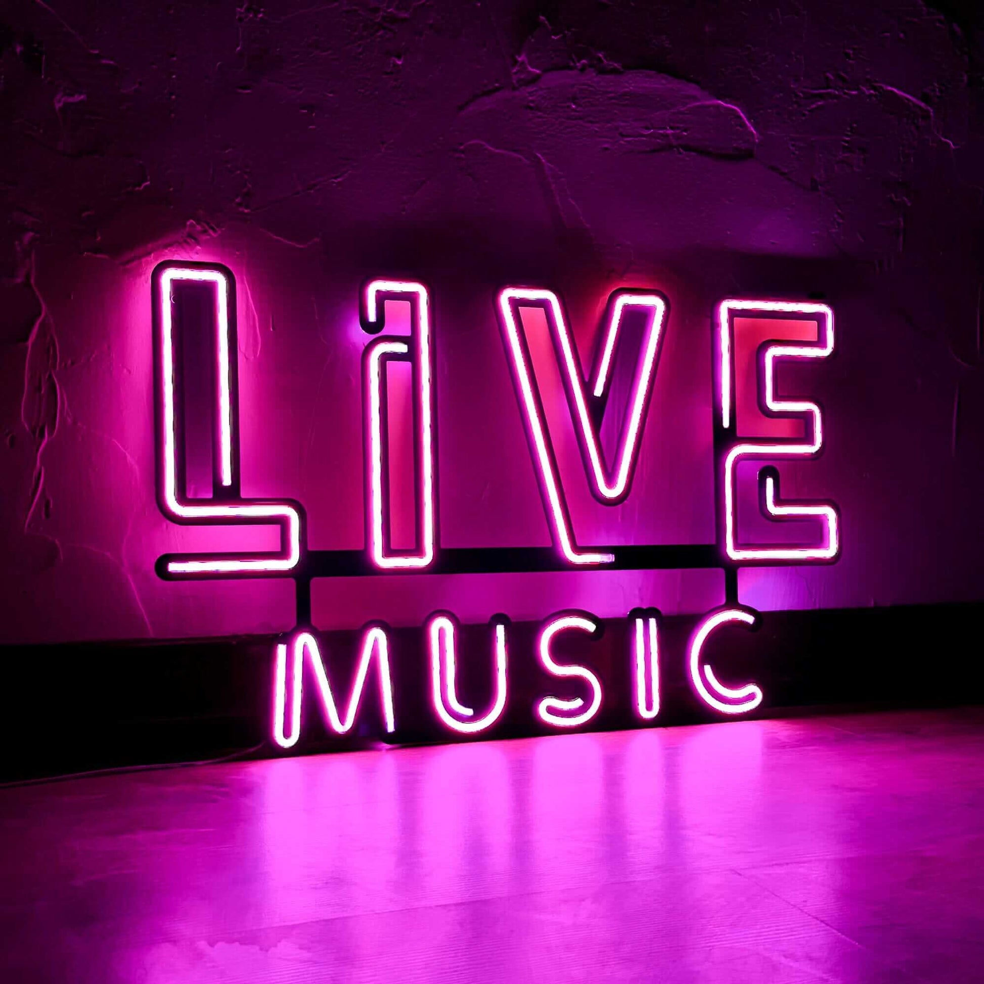 Live Music 02 - Neon Signs Neon Wall Art | SKU: NEO-128S | Available at Decojuana | Tags: metal neon wall decor,Metal Neon Wall Letter,Neon Artwork,neon party wall decor,Neon Signs,neon wall art,Neon Wall Decor,Neon Wall Letter