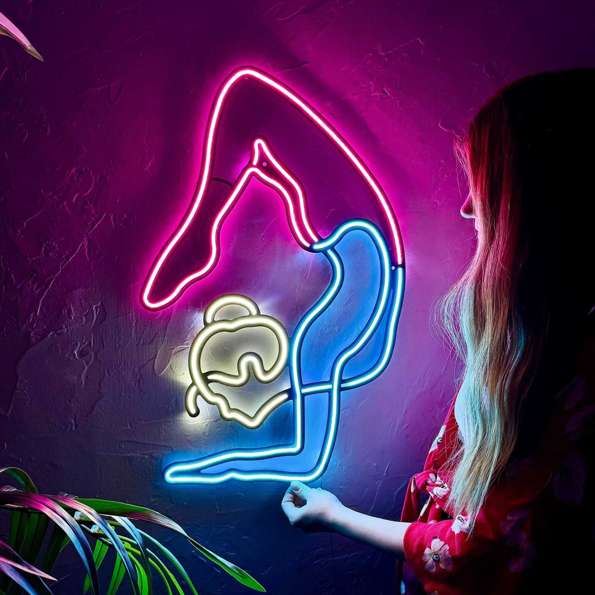 Yoga - Neon Signs Neon Wall Art | SKU: NEO-130 | Available at Decojuana | Tags: Neon Artwork,Neon Signs,neon wall art,Neon Wall Decor