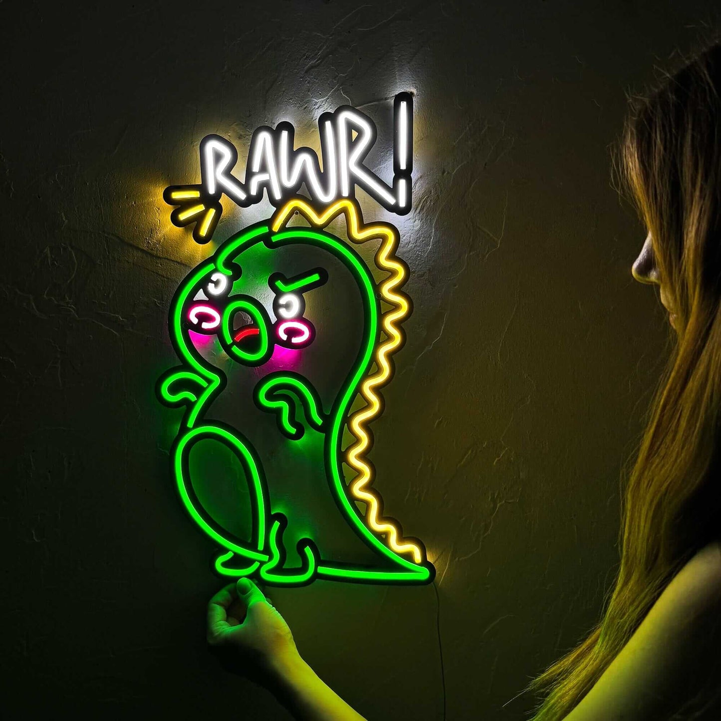 Dino - Neon Signs Neon Wall Art | SKU: NEO-131 | Available at Decojuana | Tags: Neon Artwork,Neon Signs,neon wall art,Neon Wall Decor