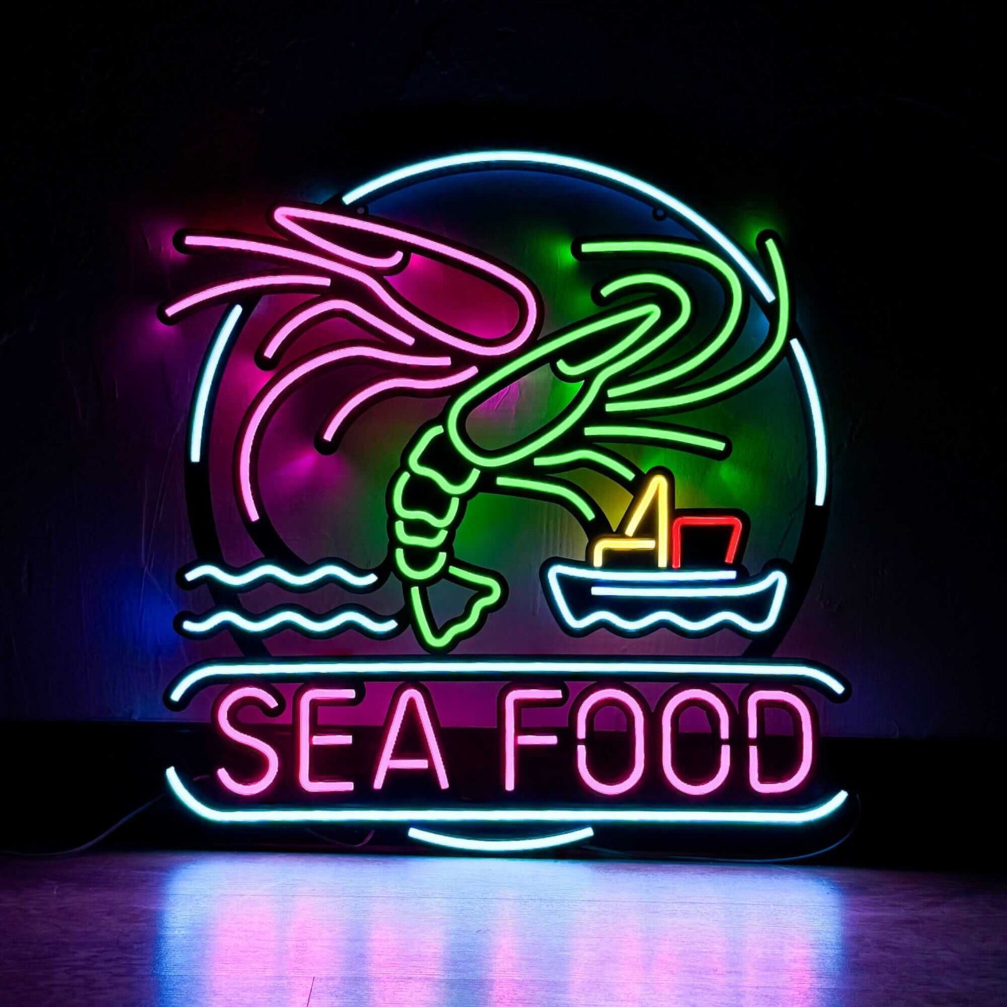 Sea Food - Neon Signs Neon Wall Art | SKU: NEO-132-C1 | Available at Decojuana | Tags: Neon Artwork,Neon Signs,neon wall art,Neon Wall Decor