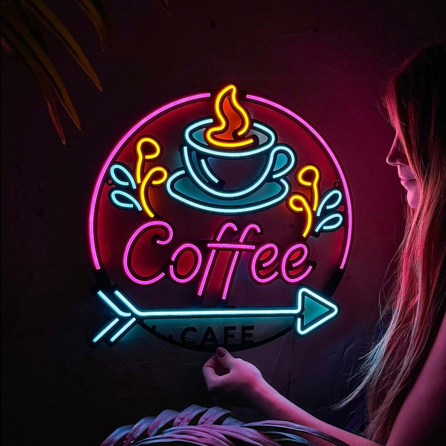 Neon Coffee 1 - Neon Signs Neon Wall Art | SKU: NEO-142 | Available at Decojuana | Tags: Neon Artwork,Neon Signs,neon wall art,Neon Wall Decor