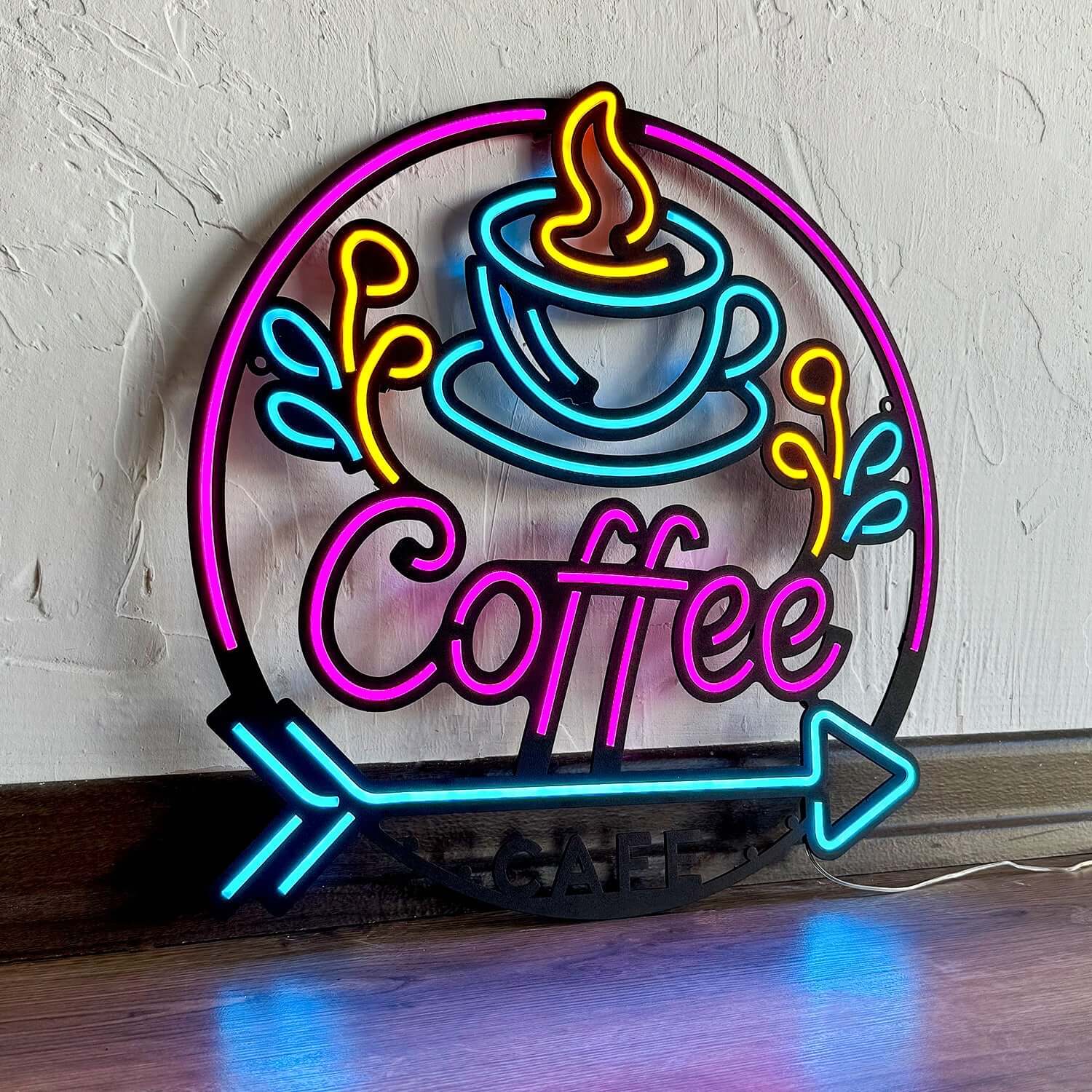 Neon Coffee 1 - Neon Signs Neon Wall Art | SKU: NEO-142 | Available at Decojuana | Tags: Neon Artwork,Neon Signs,neon wall art,Neon Wall Decor