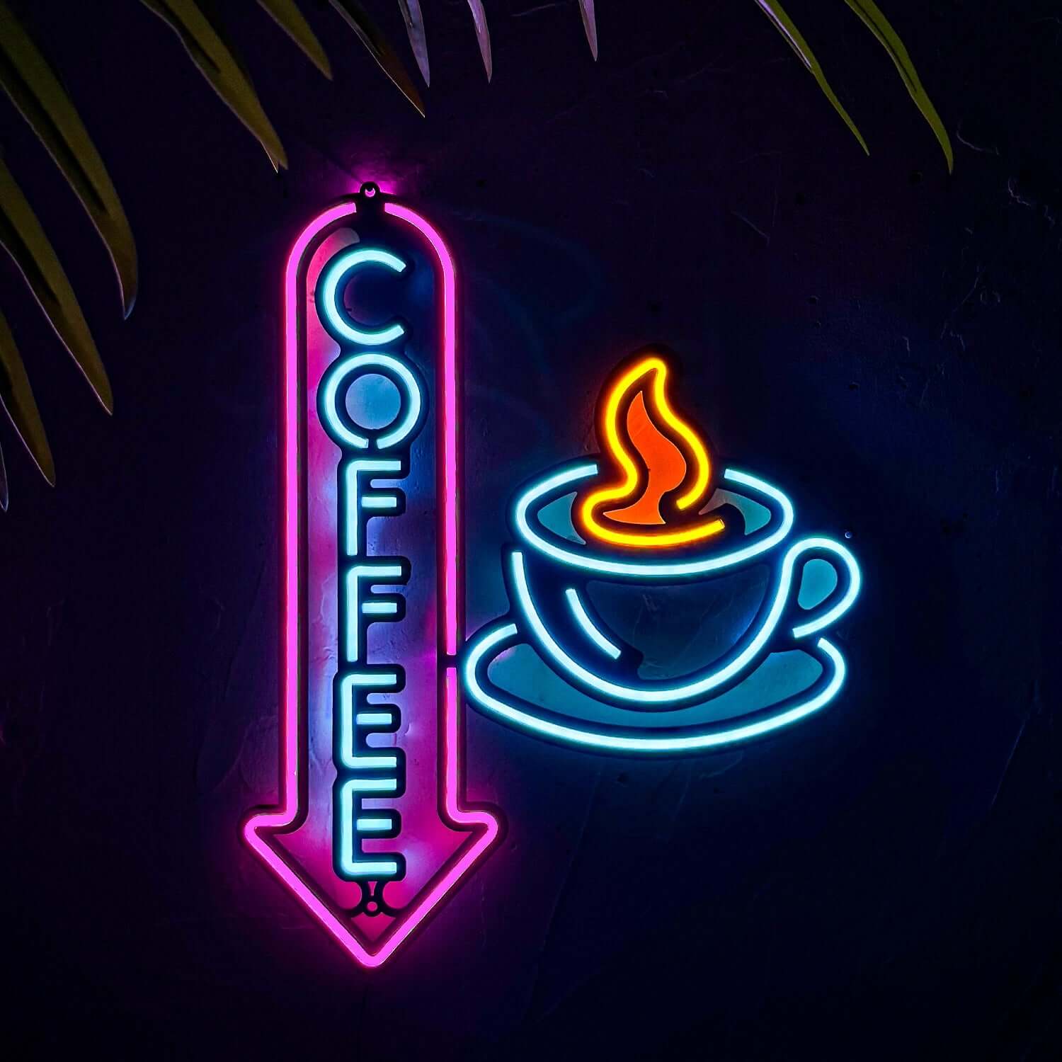 Neon Coffee 2 - Neon Signs Neon Wall Art | SKU: NEO-143 | Available at Decojuana | Tags: Neon Artwork,Neon Signs,neon wall art,Neon Wall Decor