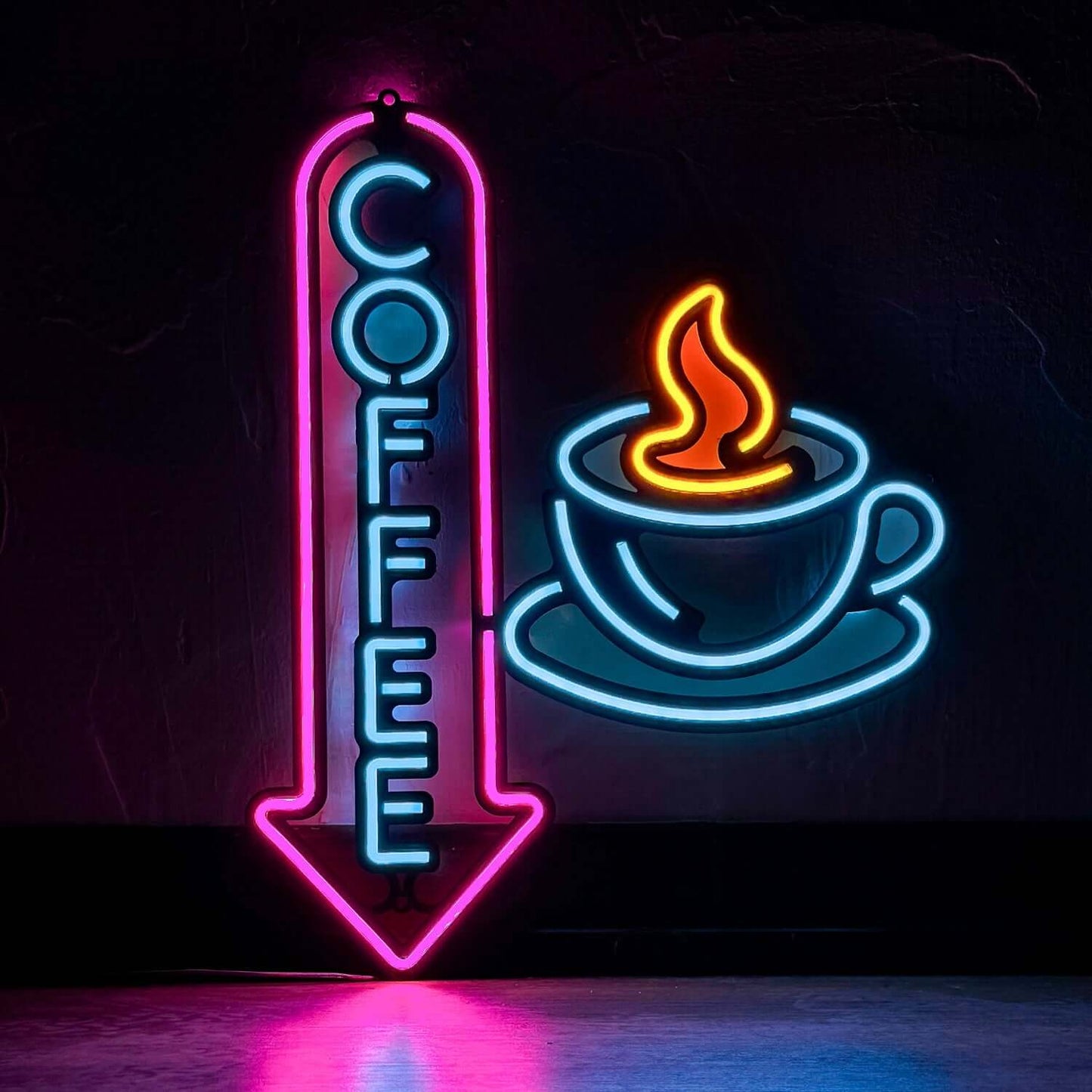 Neon Coffee 2 - Neon Signs Neon Wall Art | SKU: NEO-143 | Available at Decojuana | Tags: Neon Artwork,Neon Signs,neon wall art,Neon Wall Decor