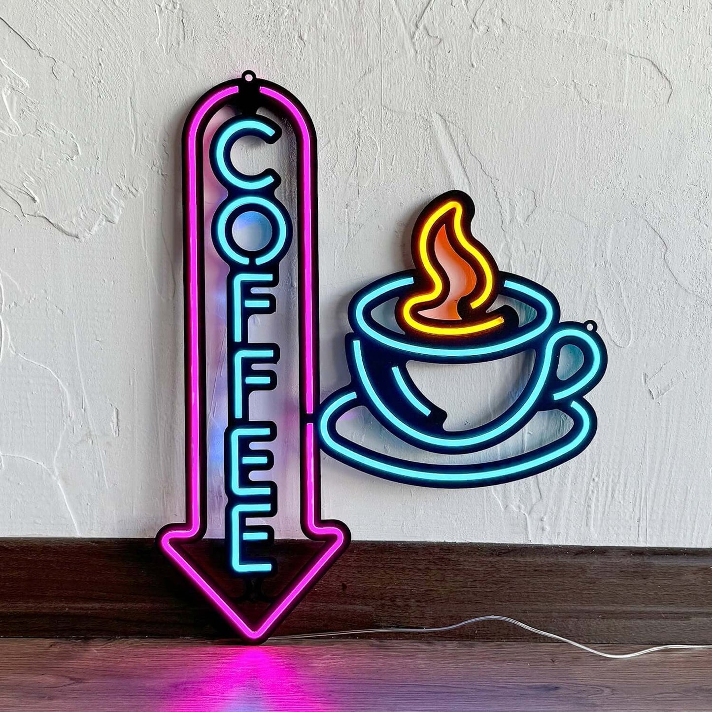 Neon Coffee 2 - Neon Signs Neon Wall Art | SKU: NEO-143 | Available at Decojuana | Tags: Neon Artwork,Neon Signs,neon wall art,Neon Wall Decor