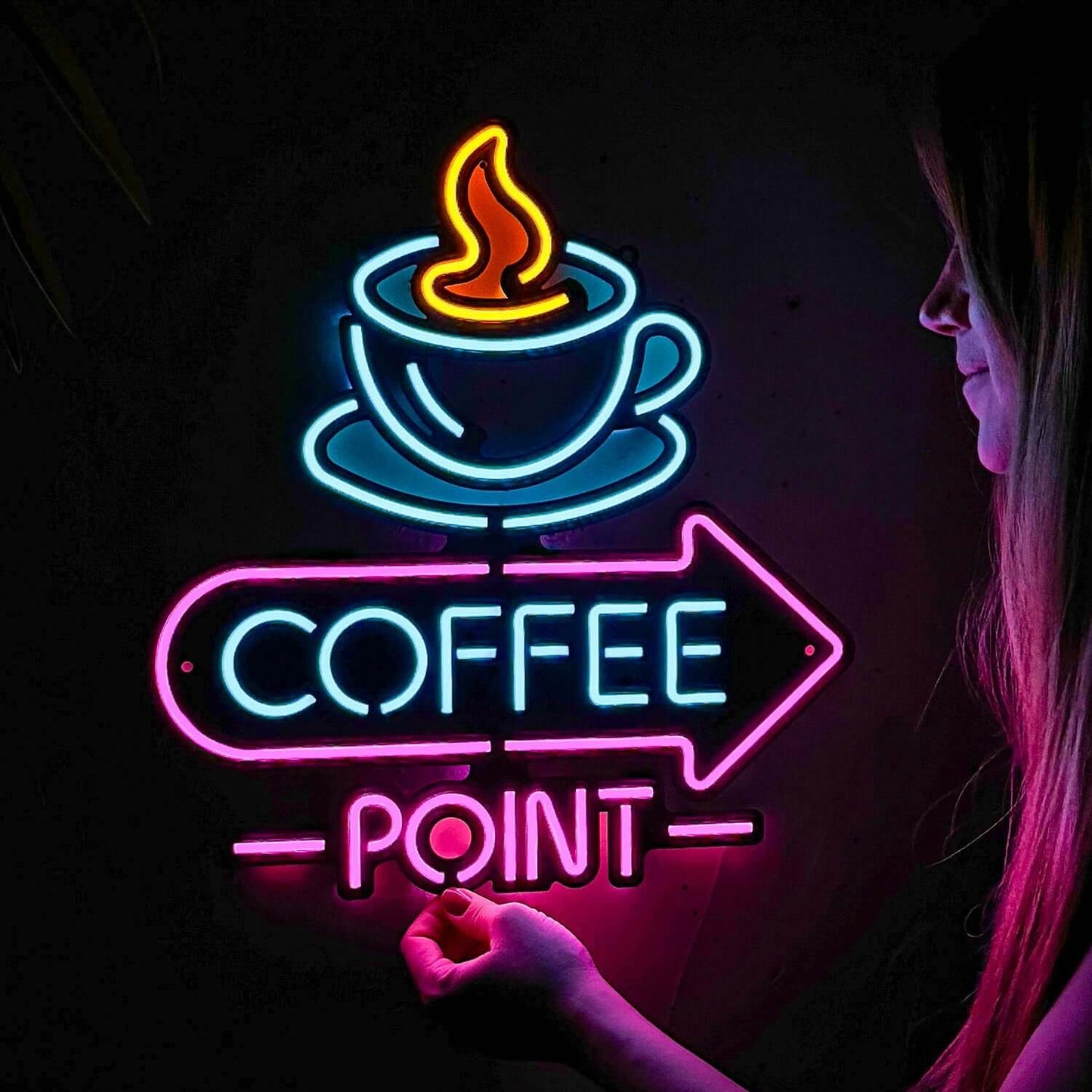 Neon Coffee 3 - Neon Signs Neon Wall Art | SKU: NEO-144 | Available at Decojuana | Tags: Neon Artwork,Neon Signs,neon wall art,Neon Wall Decor