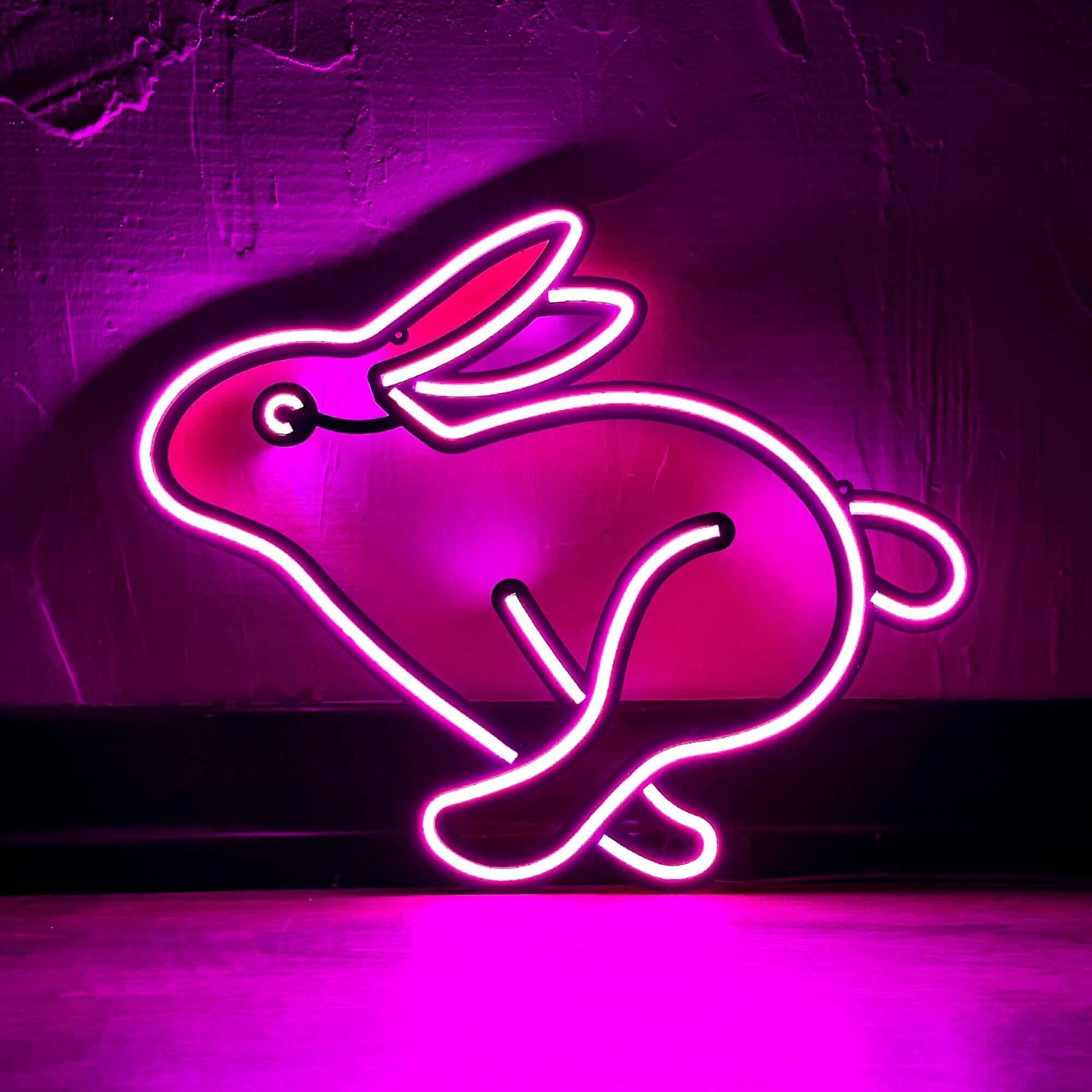 Rabbit 1 - Neon Signs Neon Wall Art | SKU: NEO-137 | Available at Decojuana | Tags: animal neon wall decor,metal neon wall decor,Neon Artwork,Neon Signs,neon wall art,Neon Wall Decor