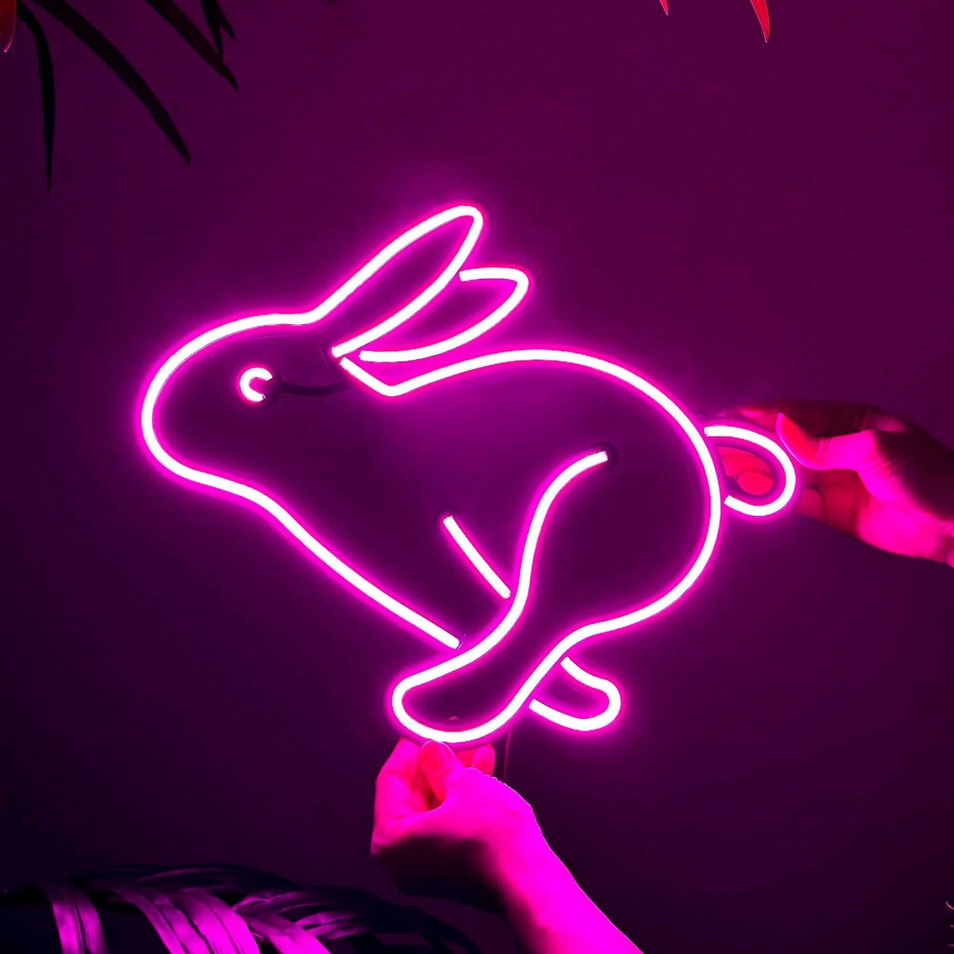 Rabbit 1 - Neon Signs Neon Wall Art | SKU: NEO-137 | Available at Decojuana | Tags: animal neon wall decor,metal neon wall decor,Neon Artwork,Neon Signs,neon wall art,Neon Wall Decor