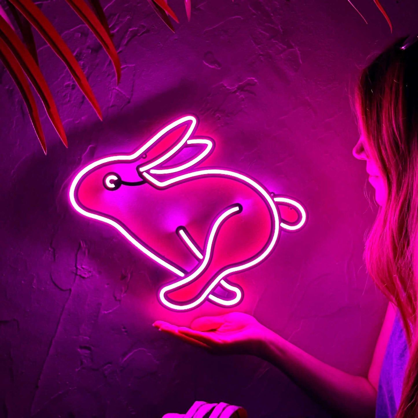 Rabbit 1 - Neon Signs Neon Wall Art | SKU: NEO-137 | Available at Decojuana | Tags: animal neon wall decor,metal neon wall decor,Neon Artwork,Neon Signs,neon wall art,Neon Wall Decor