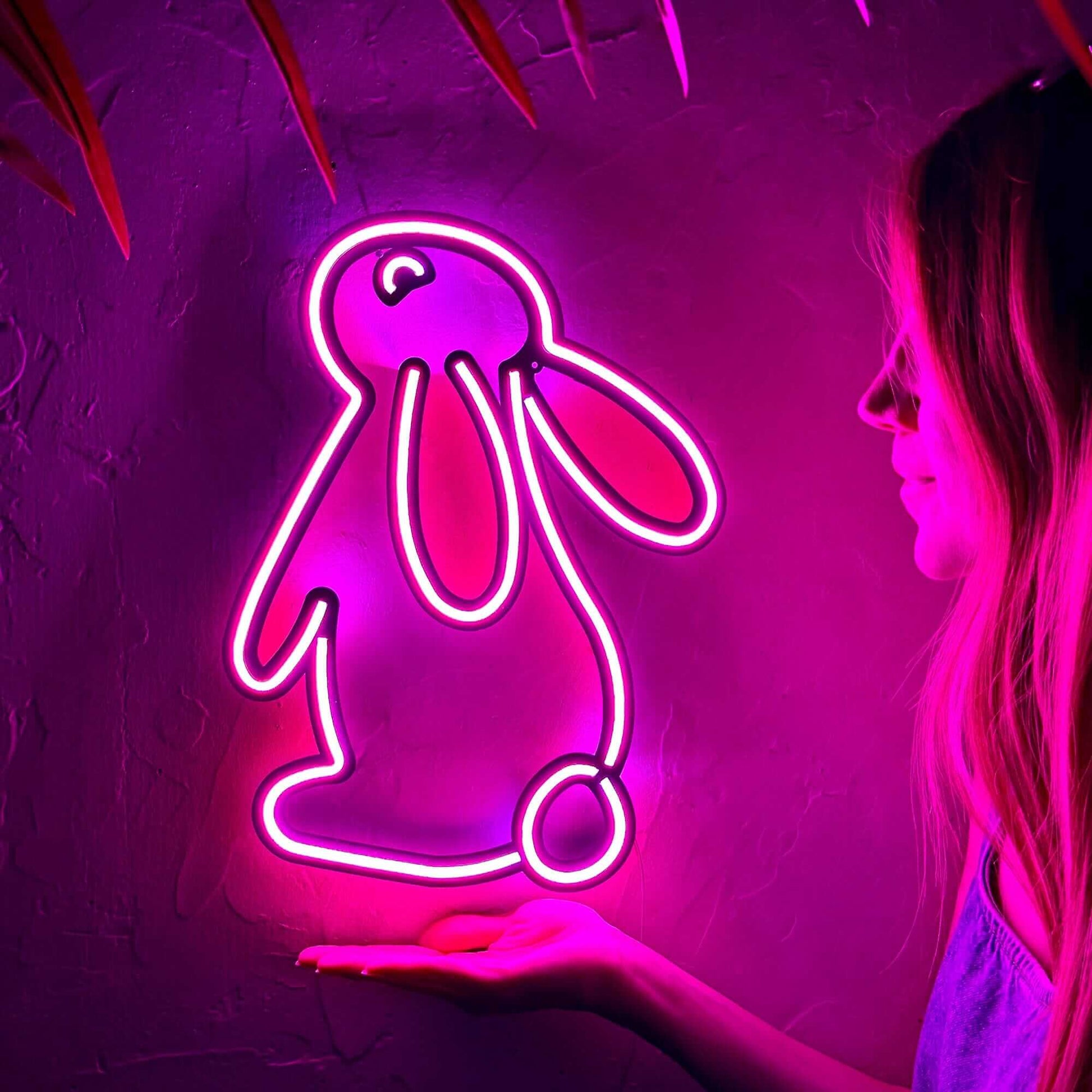 Rabbit 2 - Neon Signs Neon Wall Art | SKU: NEO-138 | Available at Decojuana | Tags: animal neon wall decor,Neon Artwork,Neon Signs,neon wall art,Neon Wall Decor,Neon Wall Letter