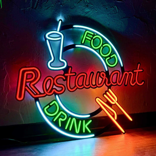 Restaurant - Neon Signs Neon Wall Art | SKU: NEO-114S | Available at Decojuana | Tags: metal neon wall decor,Metal Neon Wall Letter,Neon Artwork,Neon Signs,neon wall art,Neon Wall Decor