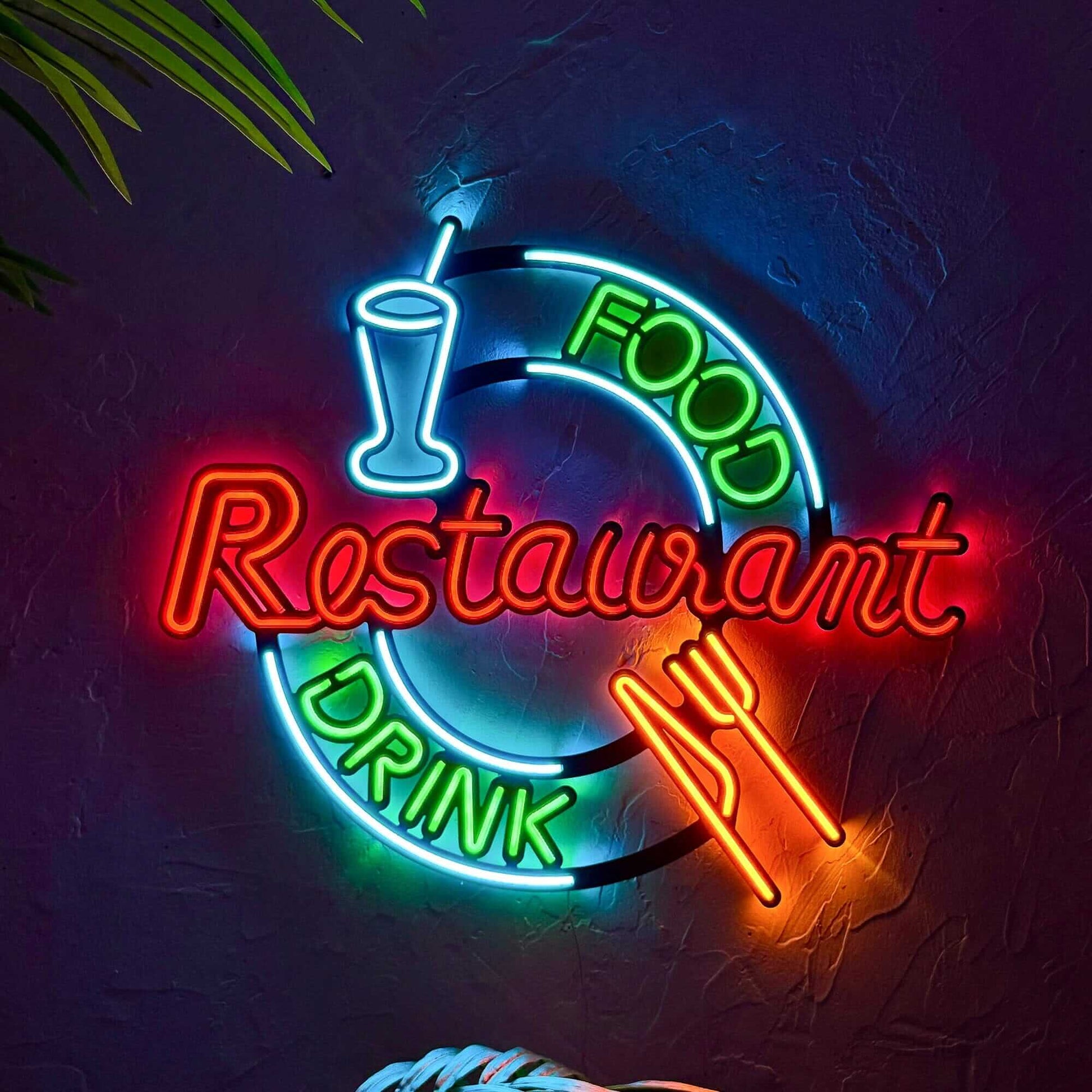 Restaurant - Neon Signs Neon Wall Art | SKU: NEO-114S | Available at Decojuana | Tags: metal neon wall decor,Metal Neon Wall Letter,Neon Artwork,Neon Signs,neon wall art,Neon Wall Decor