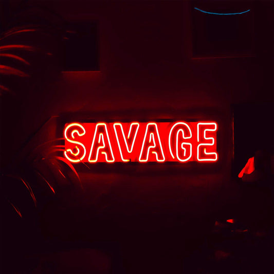 Savage - Neon Signs Neon Wall Art | SKU: NEO-040 | Available at Decojuana | Tags: Led decor,Led Wall Decor,Led Wall Letter Decor,Metal Artwork,Metal Decoration,Metal Letter,Metal Neon Wall Letter,Metal Wall Art,Metal Wall Art Decor,Metal Wall Decor,Metal