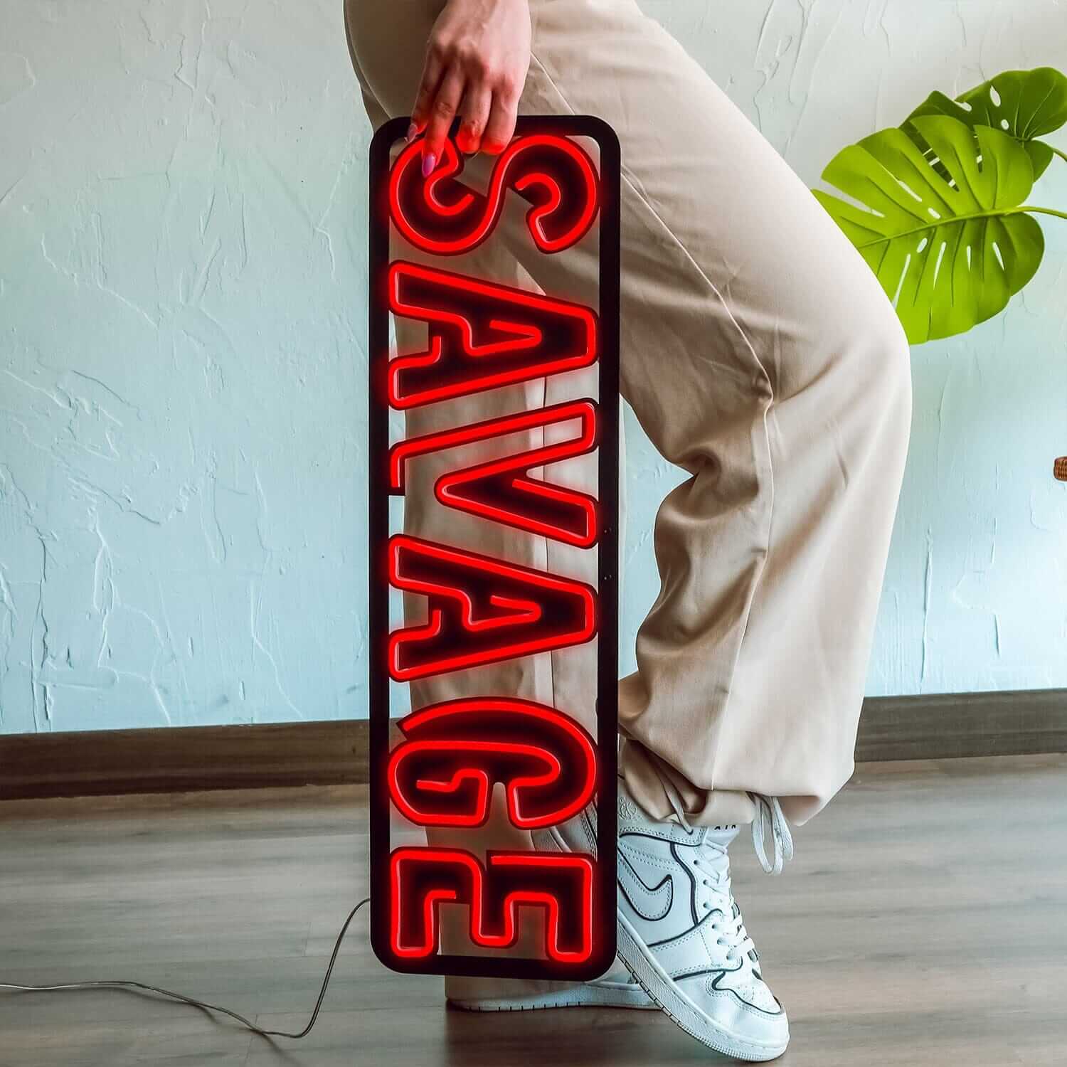 Savage - Neon Signs Neon Wall Art | SKU: NEO-040 | Available at Decojuana | Tags: Led decor,Led Wall Decor,Led Wall Letter Decor,Metal Artwork,Metal Decoration,Metal Letter,Metal Neon Wall Letter,Metal Wall Art,Metal Wall Art Decor,Metal Wall Decor,Metal