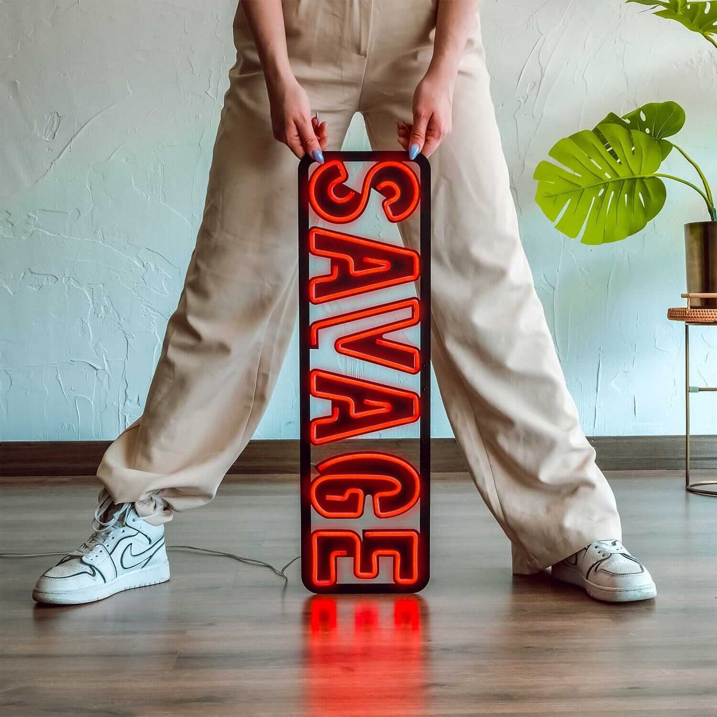 Savage - Neon Signs Neon Wall Art | SKU: NEO-040 | Available at Decojuana | Tags: Led decor,Led Wall Decor,Led Wall Letter Decor,Metal Artwork,Metal Decoration,Metal Letter,Metal Neon Wall Letter,Metal Wall Art,Metal Wall Art Decor,Metal Wall Decor,Metal