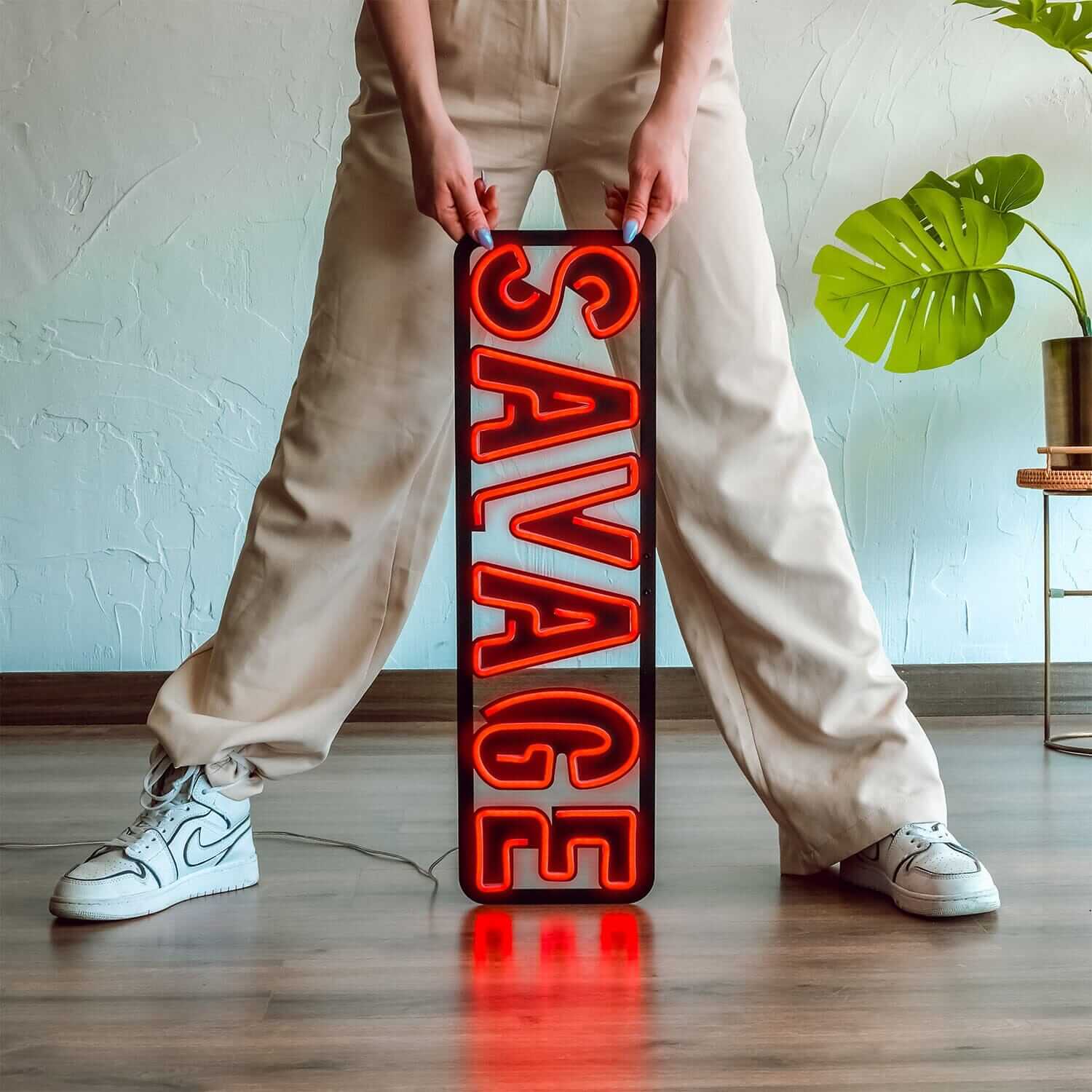 Savage - Neon Signs Neon Wall Art | SKU: NEO-040 | Available at Decojuana | Tags: Led decor,Led Wall Decor,Led Wall Letter Decor,Metal Artwork,Metal Decoration,Metal Letter,Metal Neon Wall Letter,Metal Wall Art,Metal Wall Art Decor,Metal Wall Decor,Metal