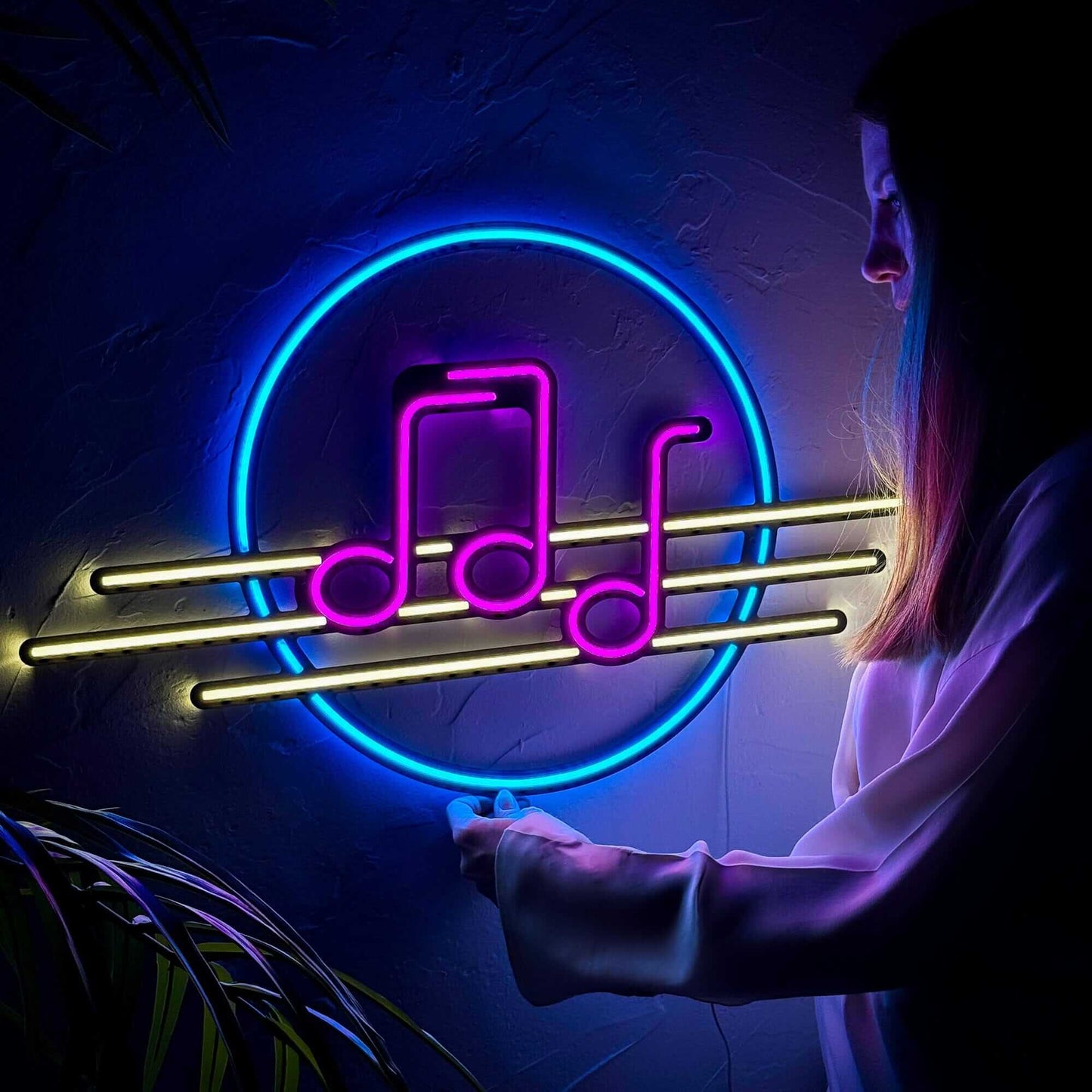 Solfeggio - Neon Signs Neon Wall Art | SKU: NEO-007 | Available at Decojuana | Tags: Metal Artwork,Metal Deco,Metal Decoration,Metal Wall Art,Metal Wall Art Decor,Metal Wall Decor,Musical Decor,Neon Artwork,Neon Musical Decor,neon party wall decor,Neon Si