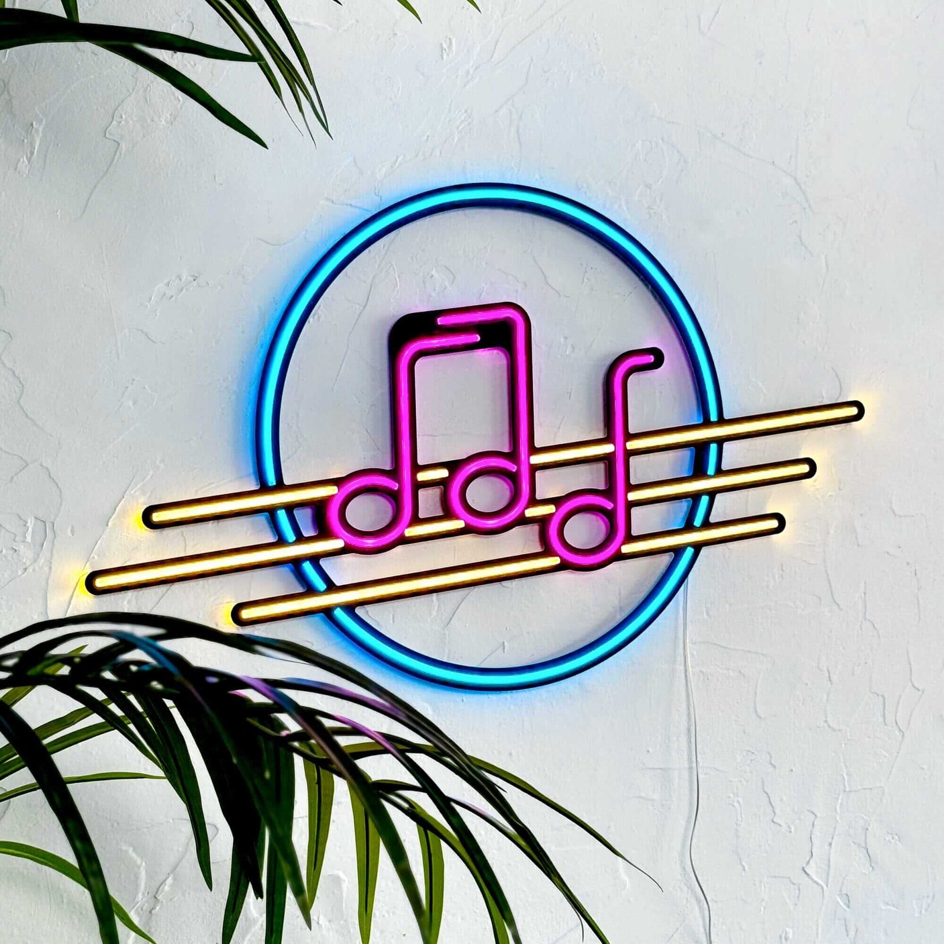 Solfeggio - Neon Signs Neon Wall Art | SKU: NEO-007 | Available at Decojuana | Tags: Metal Artwork,Metal Deco,Metal Decoration,Metal Wall Art,Metal Wall Art Decor,Metal Wall Decor,Musical Decor,Neon Artwork,Neon Musical Decor,neon party wall decor,Neon Si