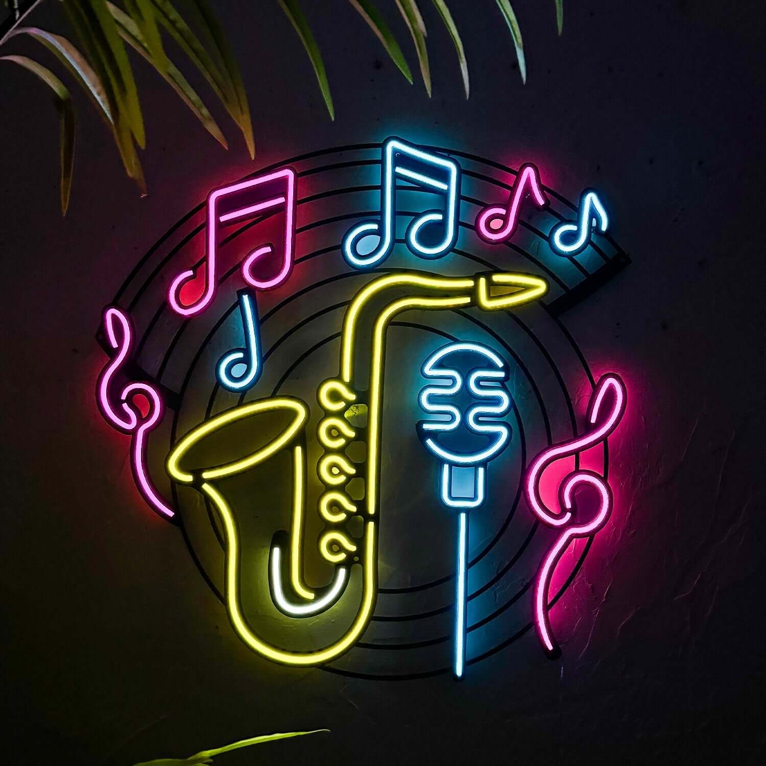 Saxophone & Music - Neon Signs Neon Wall Art | SKU: NEO-145 | Available at Decojuana | Tags: Neon Artwork,Neon Signs,neon wall art,Neon Wall Decor