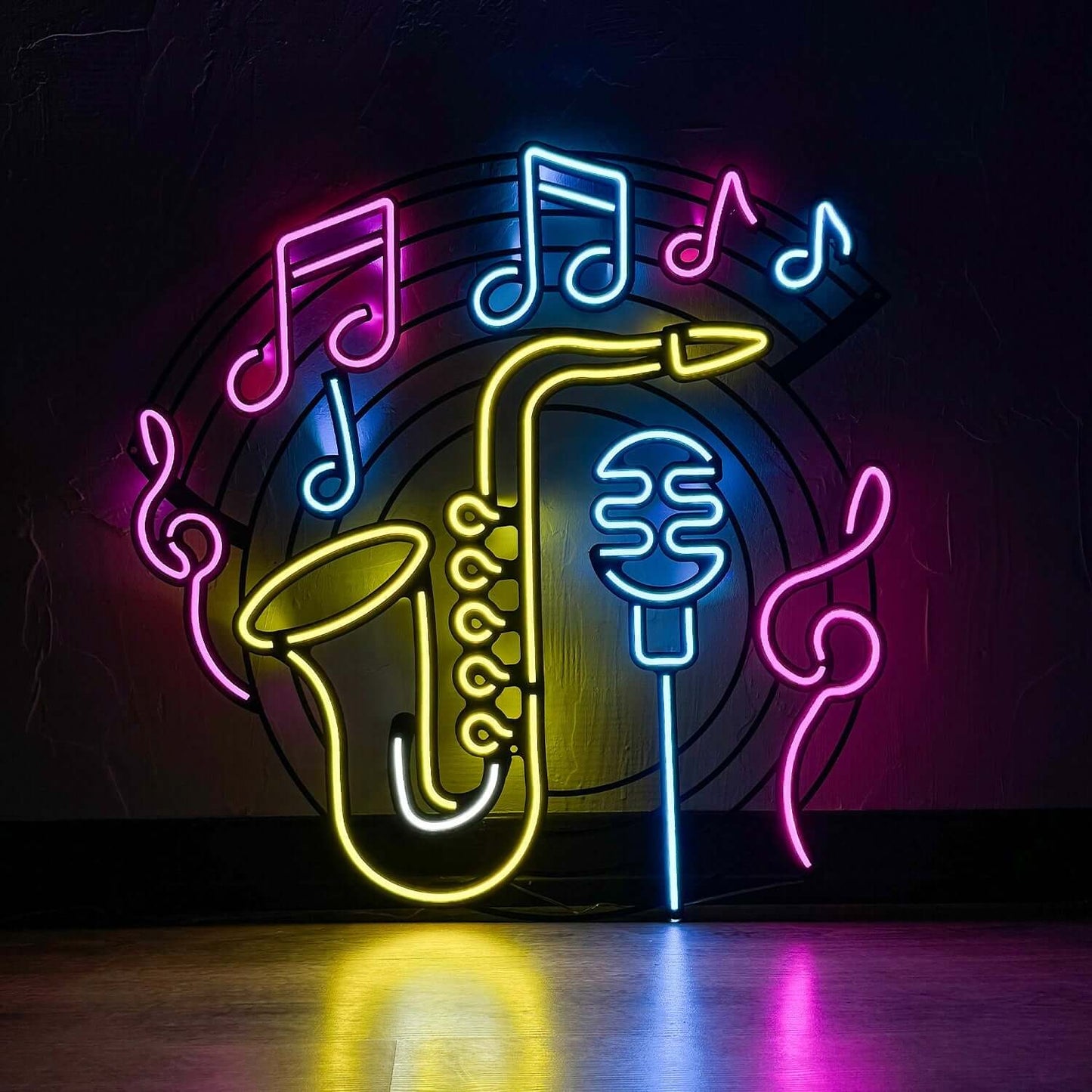 Saxophone & Music - Neon Signs Neon Wall Art | SKU: NEO-145 | Available at Decojuana | Tags: Neon Artwork,Neon Signs,neon wall art,Neon Wall Decor