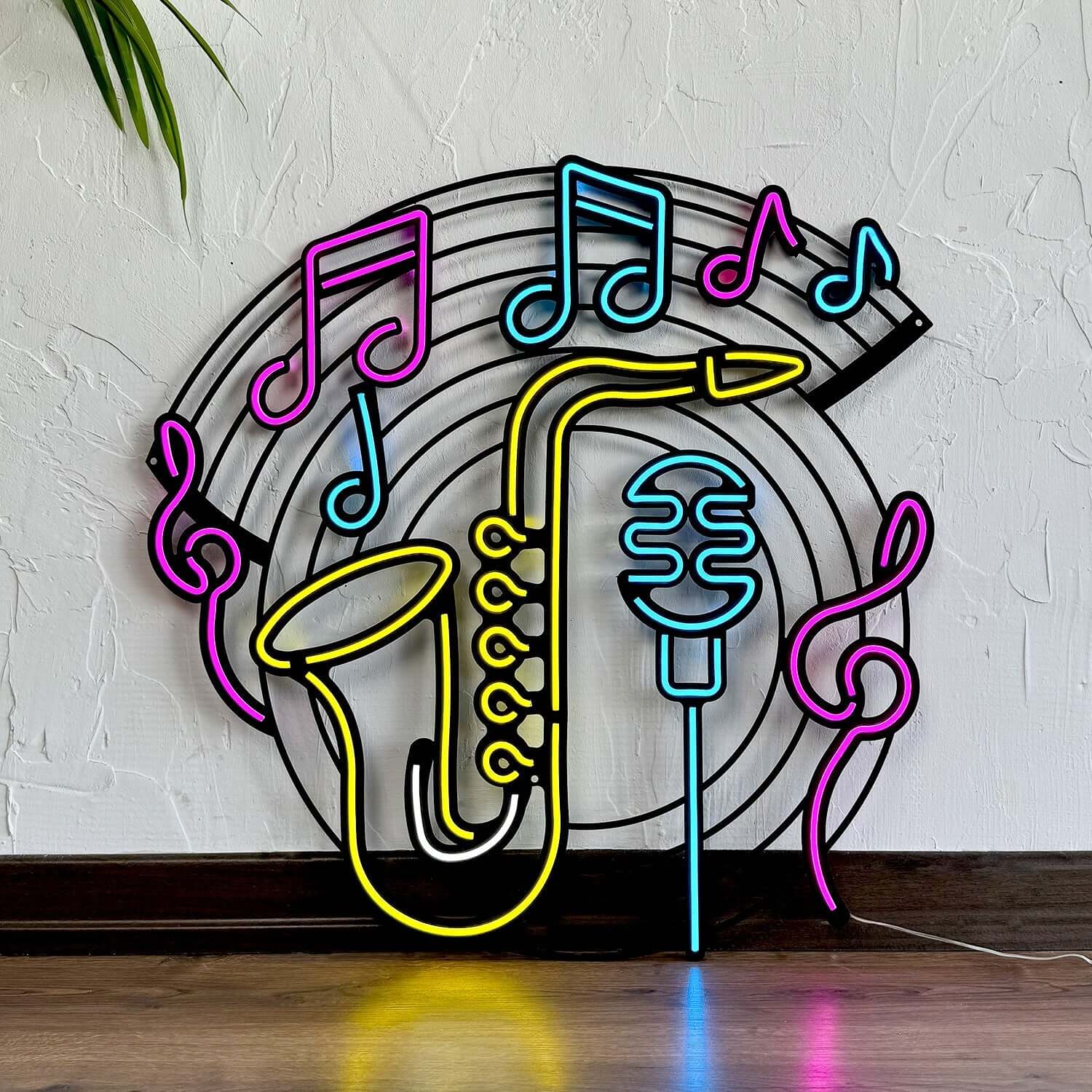 Saxophone & Music - Neon Signs Neon Wall Art | SKU: NEO-145 | Available at Decojuana | Tags: Neon Artwork,Neon Signs,neon wall art,Neon Wall Decor