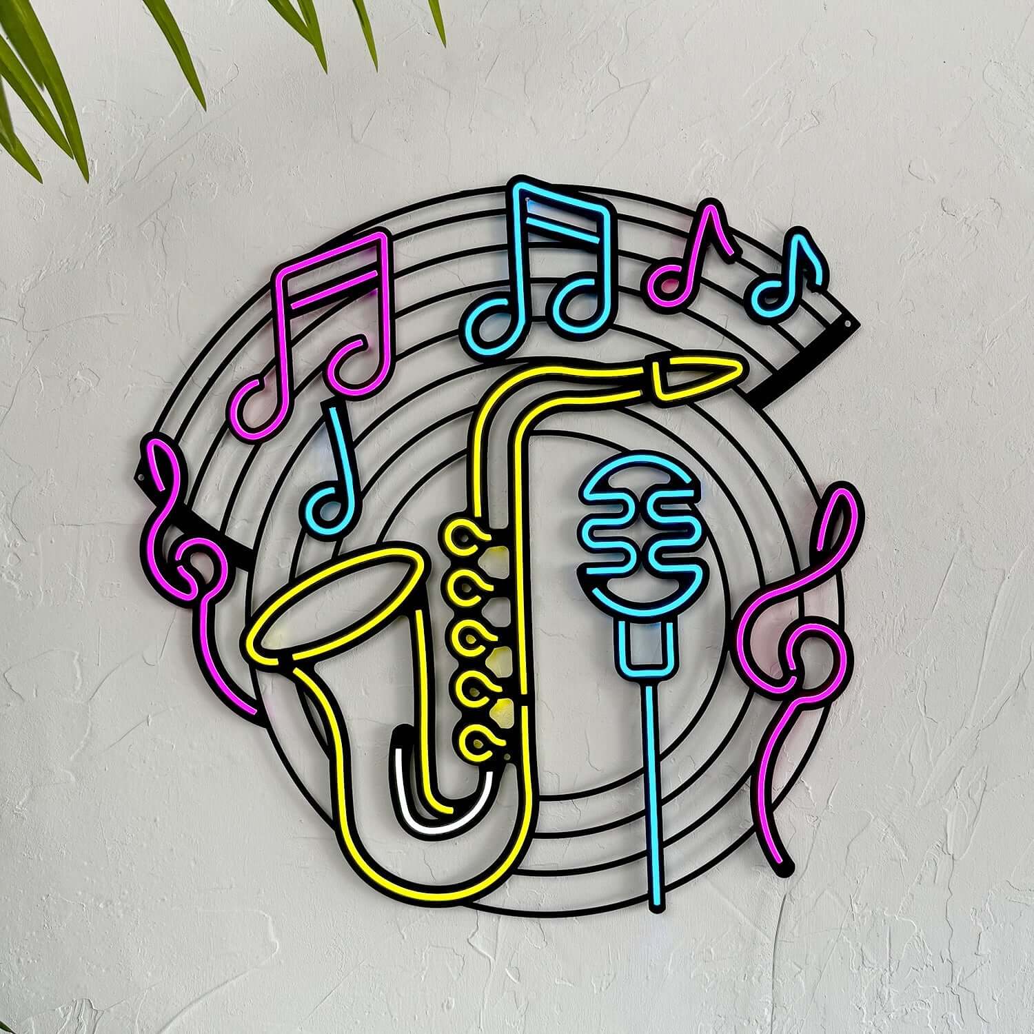 Saxophone & Music - Neon Signs Neon Wall Art | SKU: NEO-145 | Available at Decojuana | Tags: Neon Artwork,Neon Signs,neon wall art,Neon Wall Decor