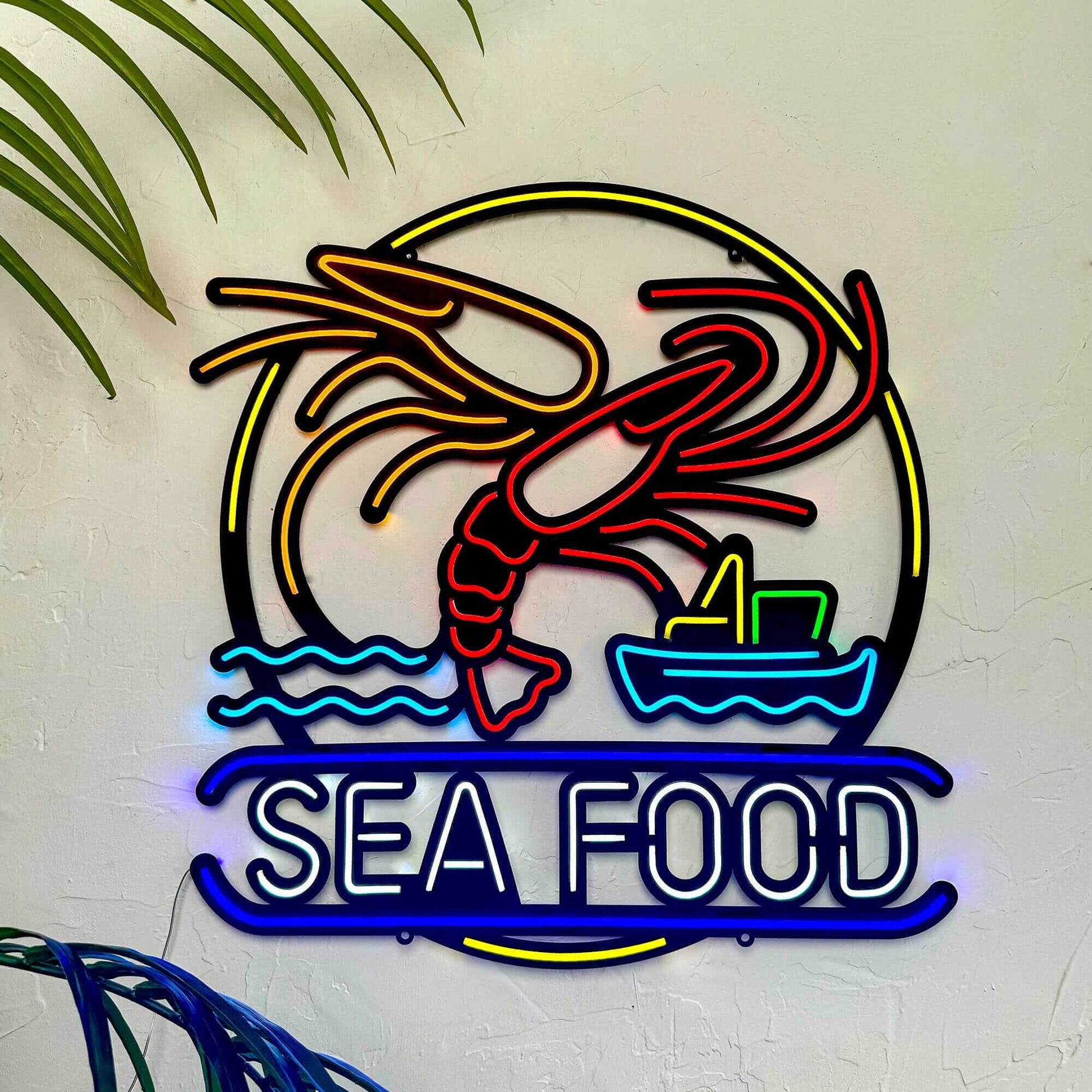 Sea Food - Neon Signs Neon Wall Art | SKU: NEO-132-C1 | Available at Decojuana | Tags: Neon Artwork,Neon Signs,neon wall art,Neon Wall Decor