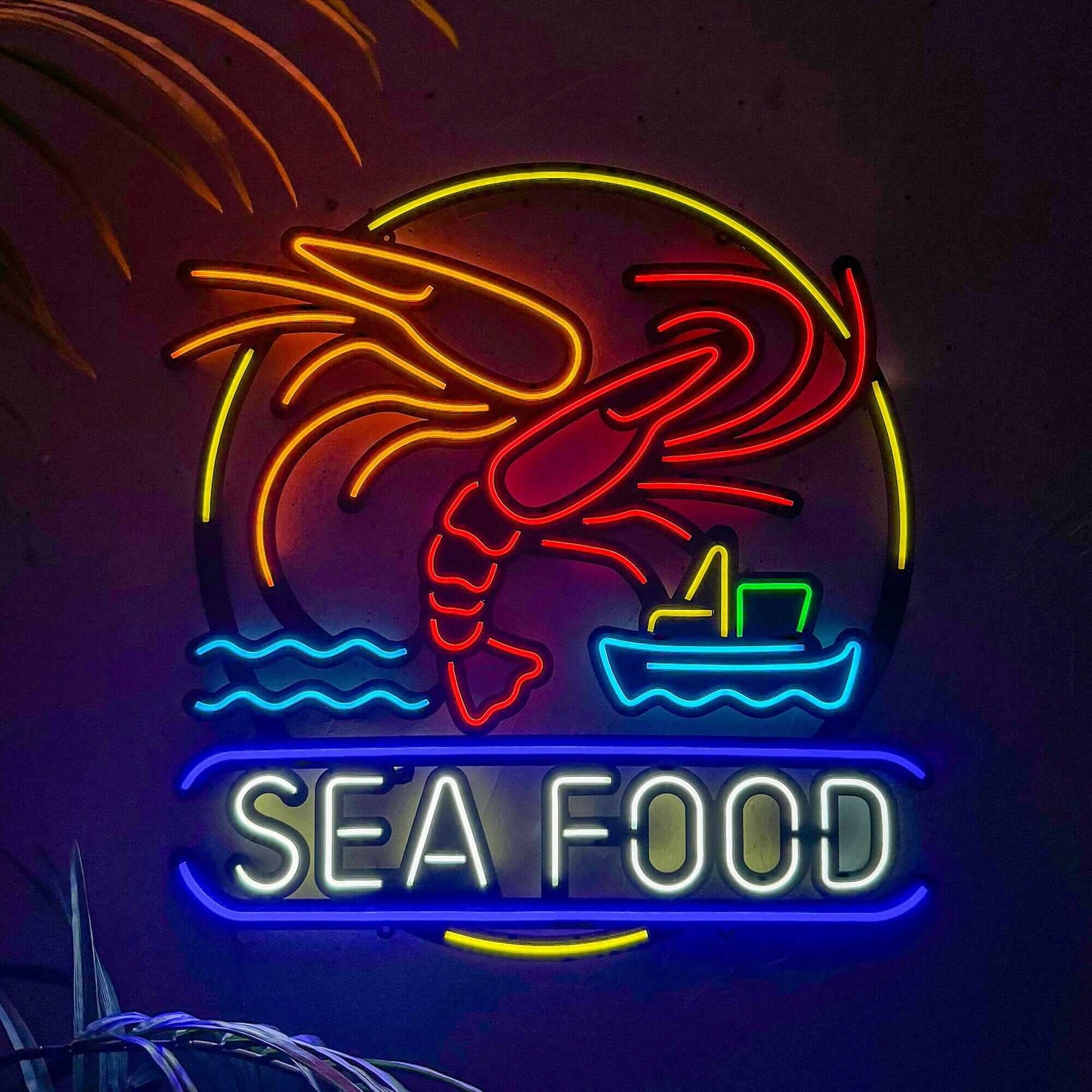 Sea Food - Neon Signs Neon Wall Art | SKU: NEO-132-C1 | Available at Decojuana | Tags: Neon Artwork,Neon Signs,neon wall art,Neon Wall Decor