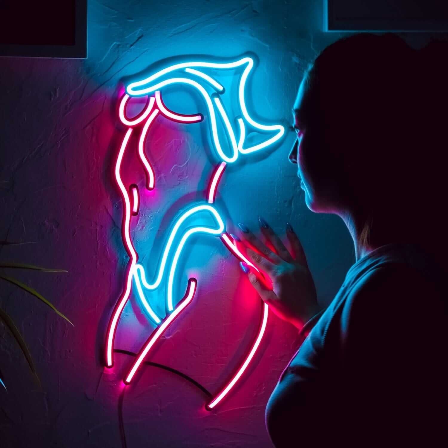 Femme Fatale - Neon Signs Neon Wall Art | SKU: NEO-068 | Available at Decojuana | Tags: metal neon wall decor,neon abstract,Neon Artwork,neon party wall decor,neon wall art,Neon Wall Decor