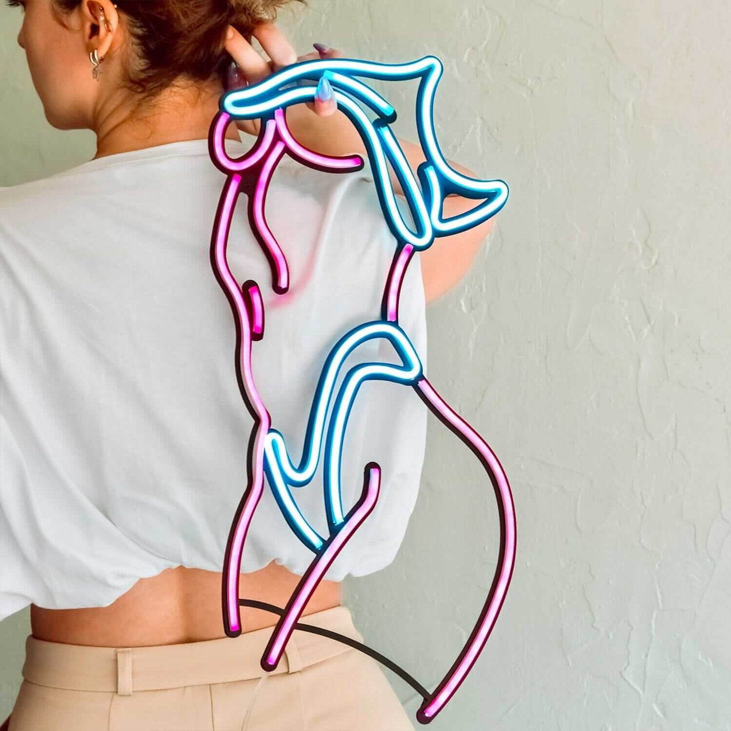 Femme Fatale - Neon Signs Neon Wall Art | SKU: NEO-068 | Available at Decojuana | Tags: metal neon wall decor,neon abstract,Neon Artwork,neon party wall decor,neon wall art,Neon Wall Decor