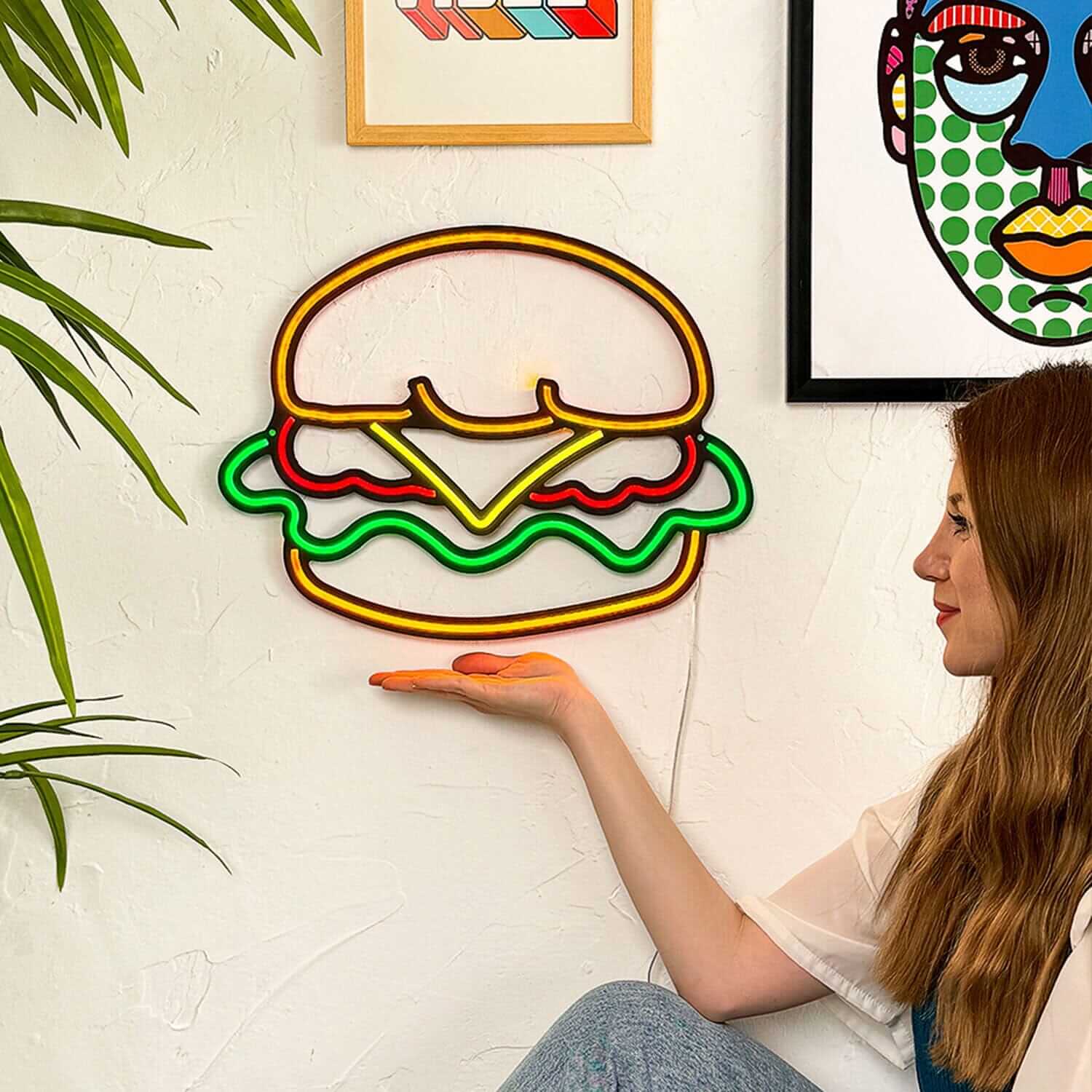 Hamburger - Neon Signs Neon Wall Art | SKU: NEO-083 | Available at Decojuana | Tags: metal neon wall decor,Neon Artwork,neon party wall decor,Neon Signs,neon wall art,Neon Wall Decor