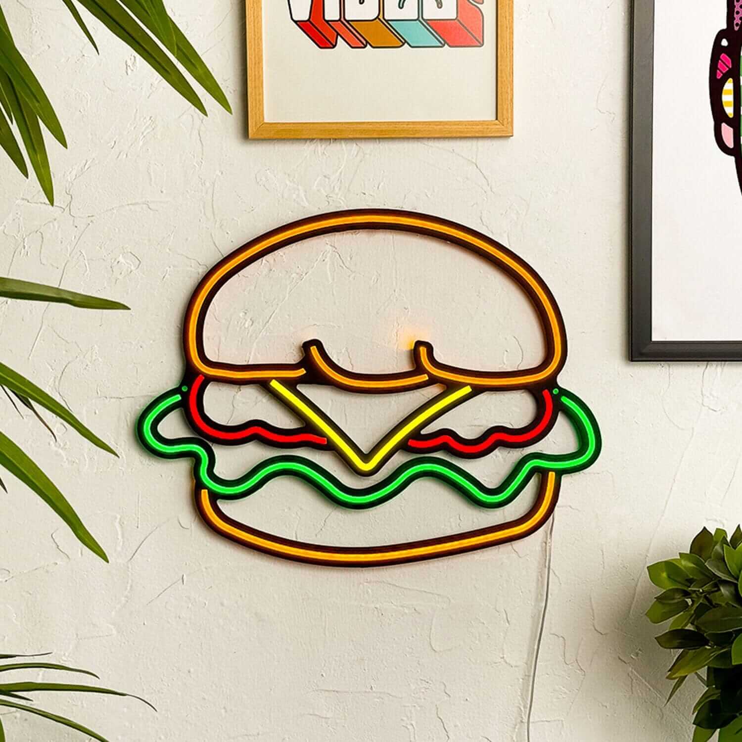 Hamburger - Neon Signs Neon Wall Art | SKU: NEO-083 | Available at Decojuana | Tags: metal neon wall decor,Neon Artwork,neon party wall decor,Neon Signs,neon wall art,Neon Wall Decor