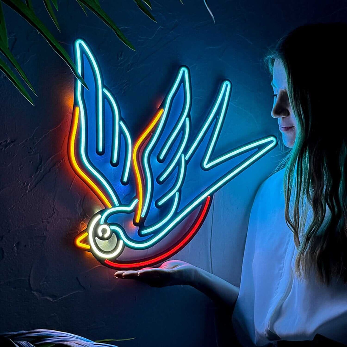 Sparrow - Neon Signs Neon Wall Art | SKU: NEO-085 | Available at Decojuana | Tags: animal neon wall decor,metal neon wall decor,Neon Artwork,Neon Signs,neon wall art,Neon Wall Decor