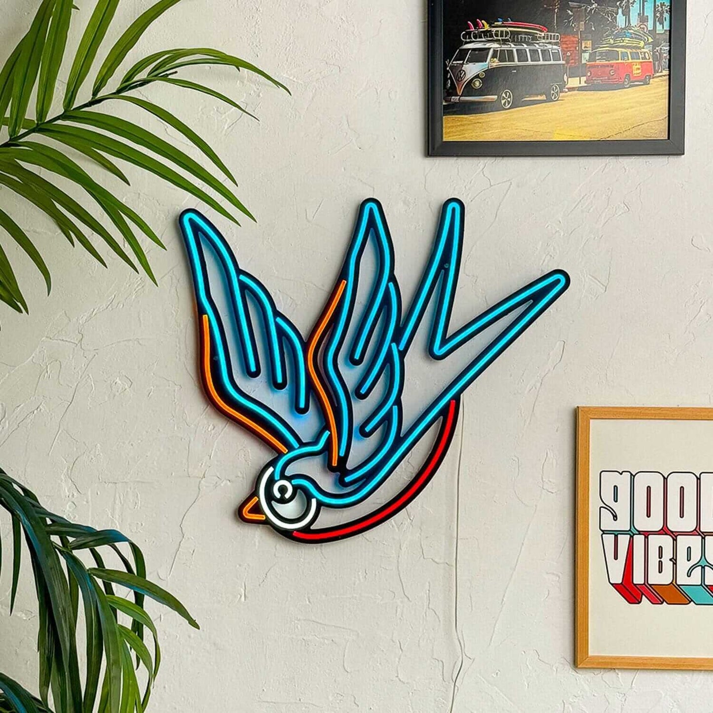 Sparrow - Neon Signs Neon Wall Art | SKU: NEO-085 | Available at Decojuana | Tags: animal neon wall decor,metal neon wall decor,Neon Artwork,Neon Signs,neon wall art,Neon Wall Decor