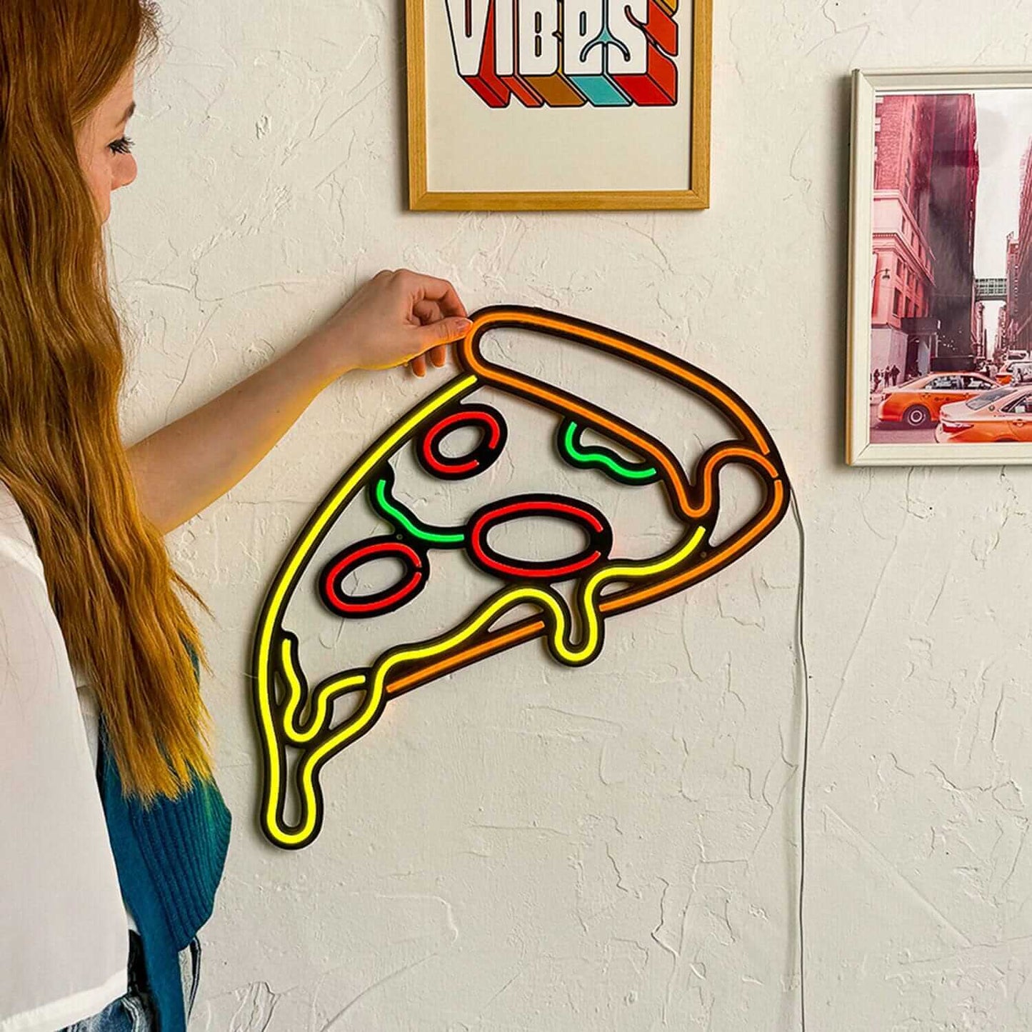 Pizza - Neon Signs Neon Wall Art | SKU: NEO-082 | Available at Decojuana | Tags: metal neon wall decor,Neon Artwork,neon party wall decor,Neon Signs,neon wall art,Neon Wall Decor