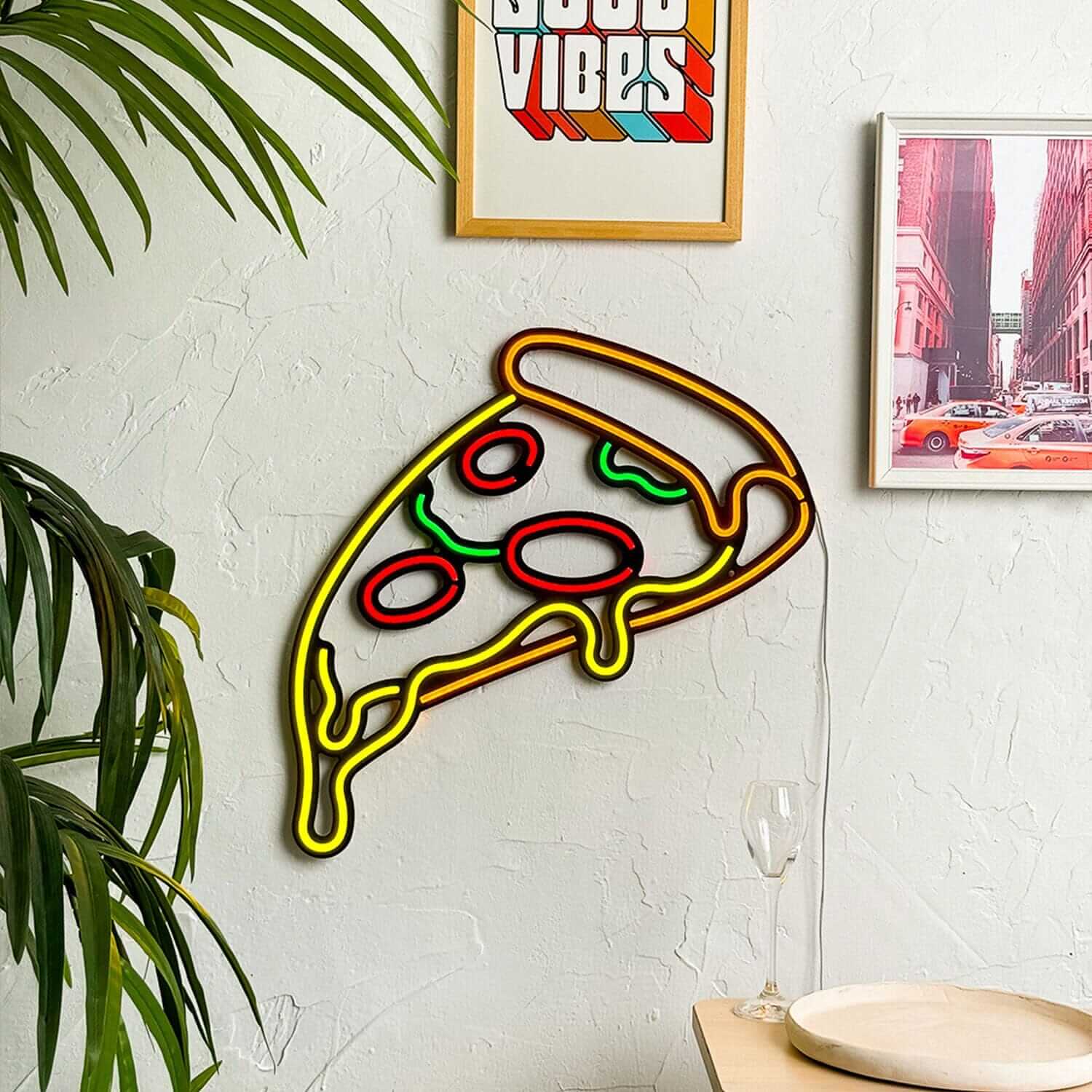 Pizza - Neon Signs Neon Wall Art | SKU: NEO-082 | Available at Decojuana | Tags: metal neon wall decor,Neon Artwork,neon party wall decor,Neon Signs,neon wall art,Neon Wall Decor